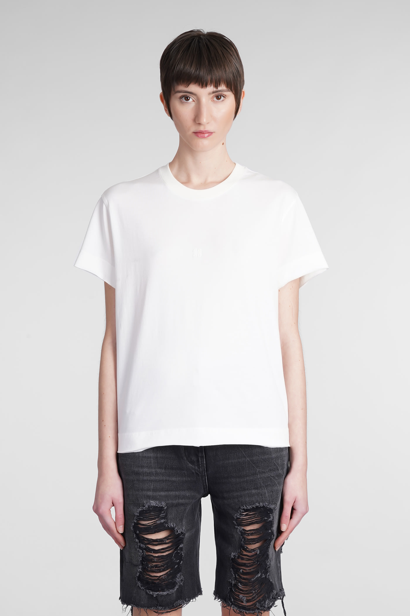 Shop Givenchy T-shirt In Beige Cotton