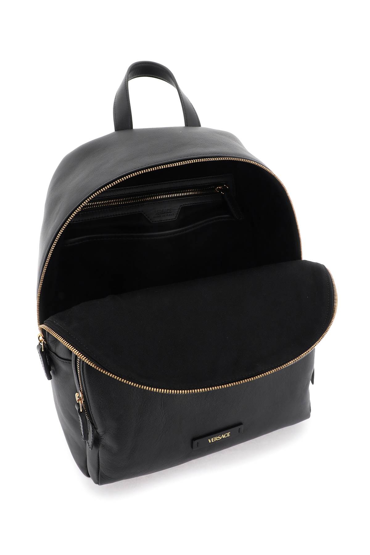 Shop Versace Medusa Biggie Backpack In Black (black)