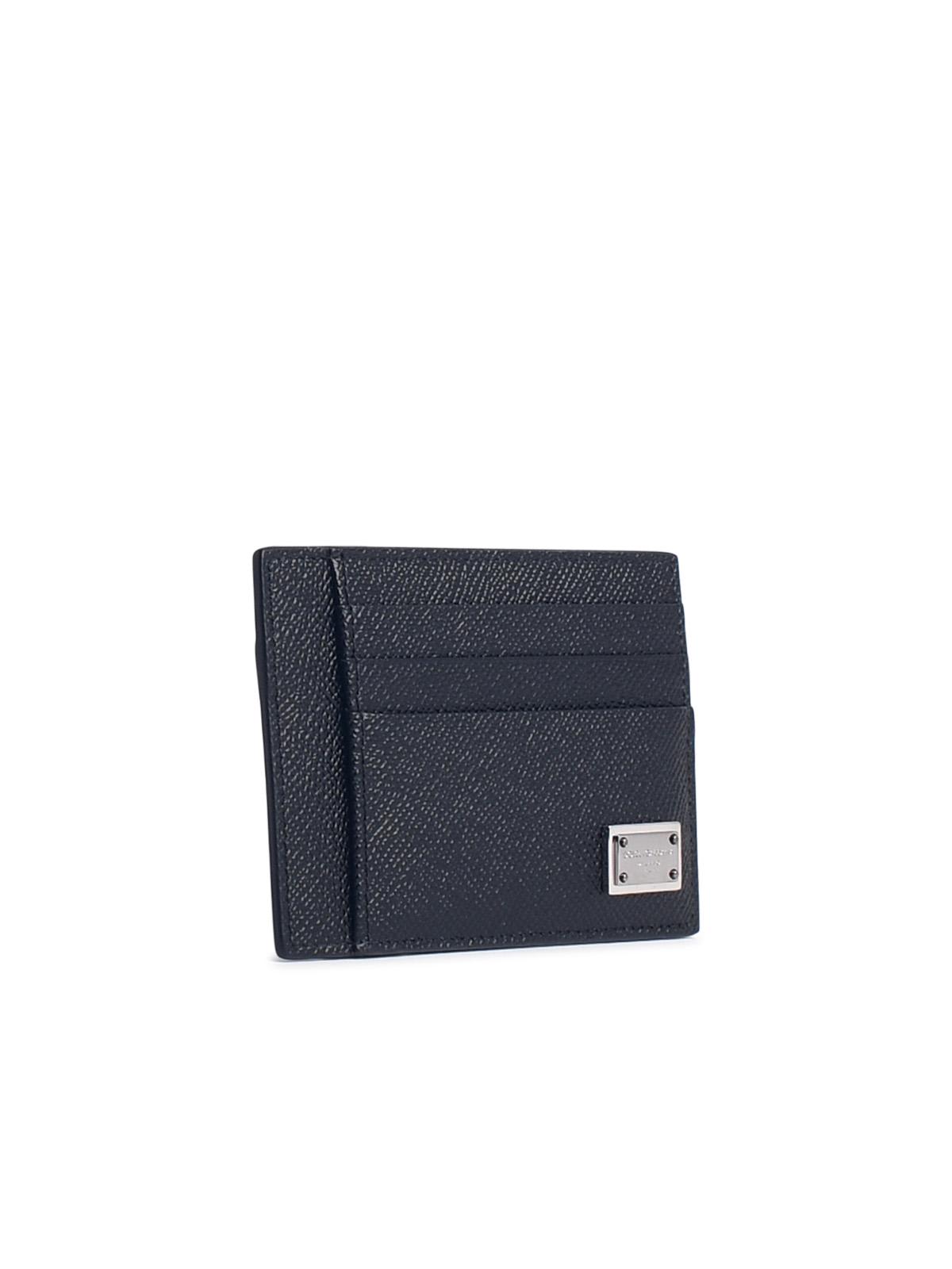 Dolce & Gabbana Dauphine Black Leather Card Holder In Black