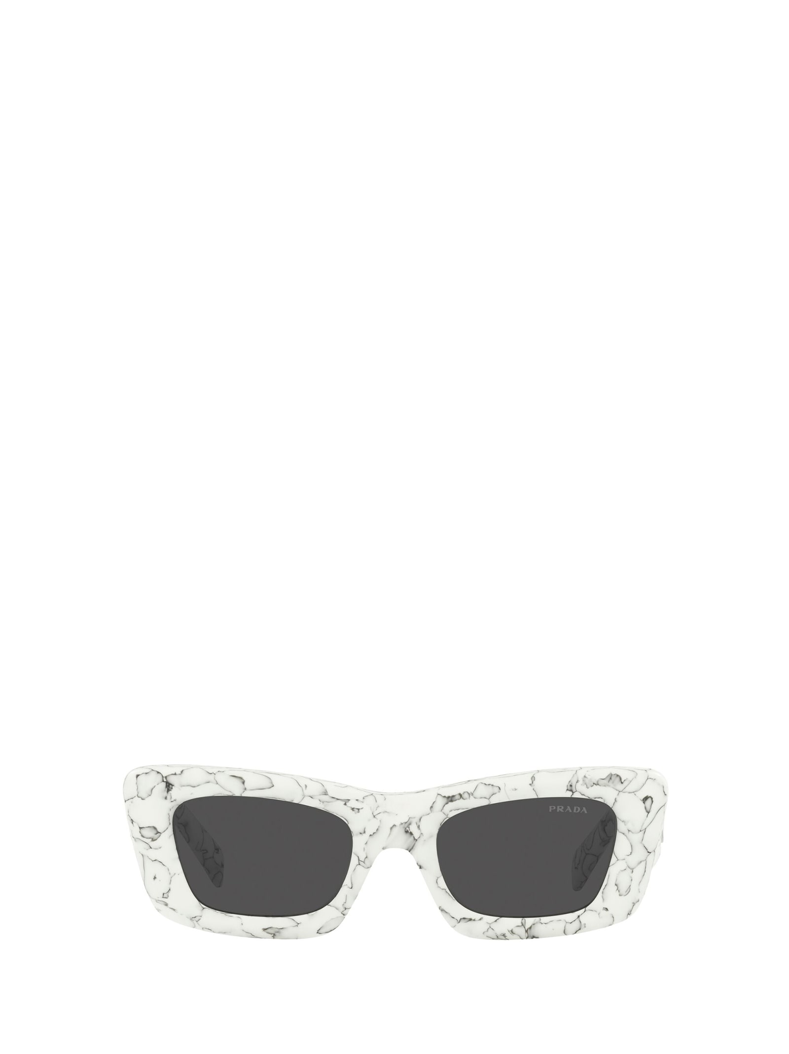 Prada Eyewear Pr 13zs Matte White Marble Sunglasses