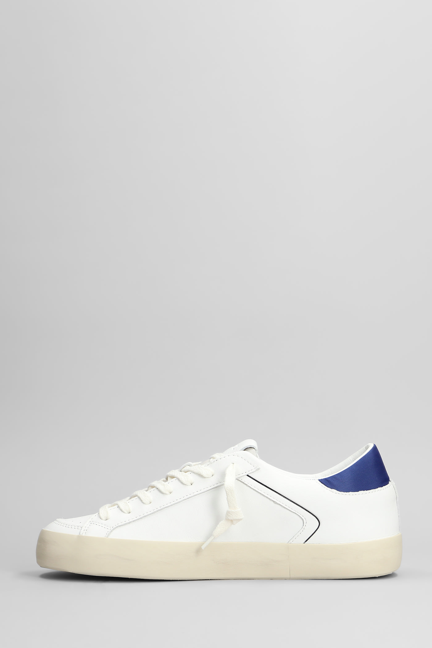 Date Hill Low Sneakers In White Suede And Leather In White/blu