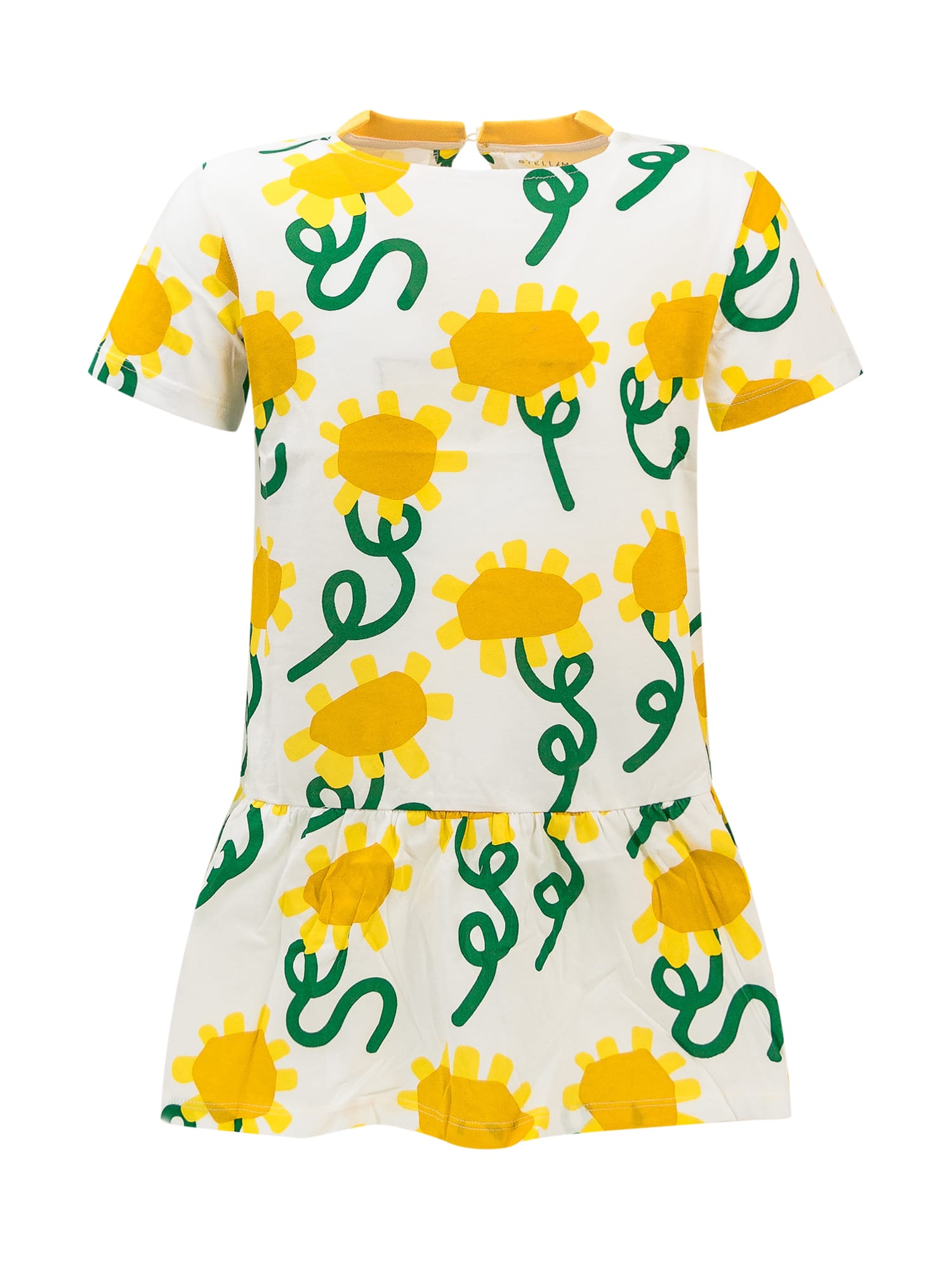 Shop Stella Mccartney Sunflowers Dress In Ivory/colorful