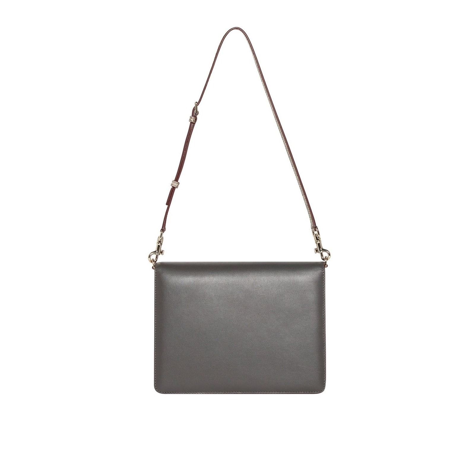 Shop Dolce & Gabbana Leather Shoulder Bag In Gray