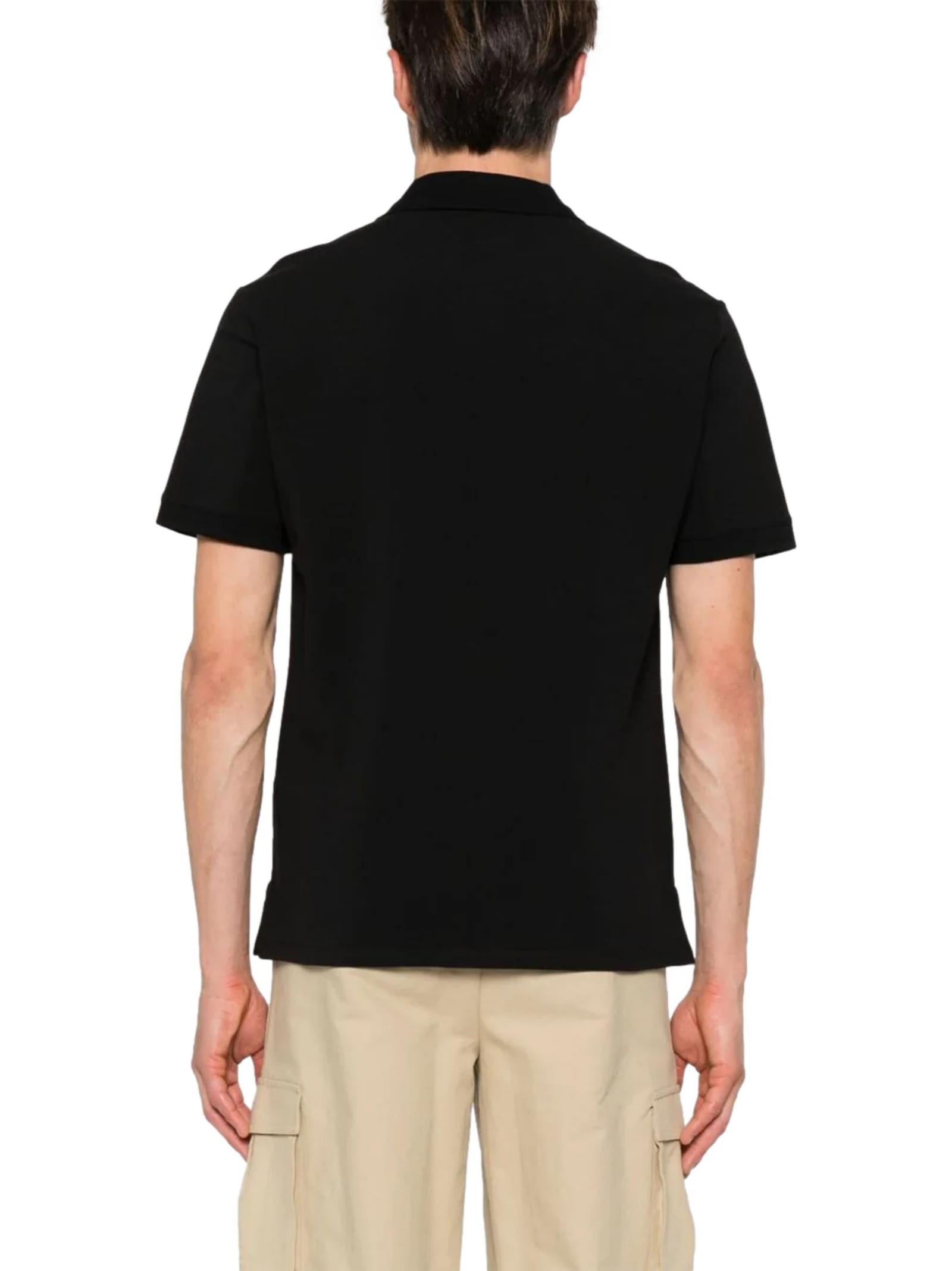 Just Cavalli Monogram-embroidery Polo Shirt In Black