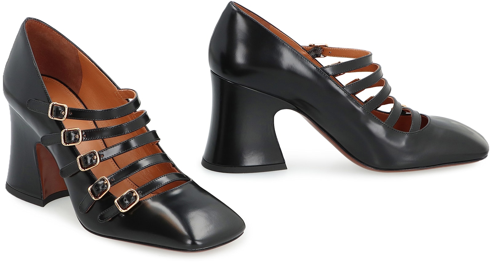 Chloé Janis Leather Pumps In Black