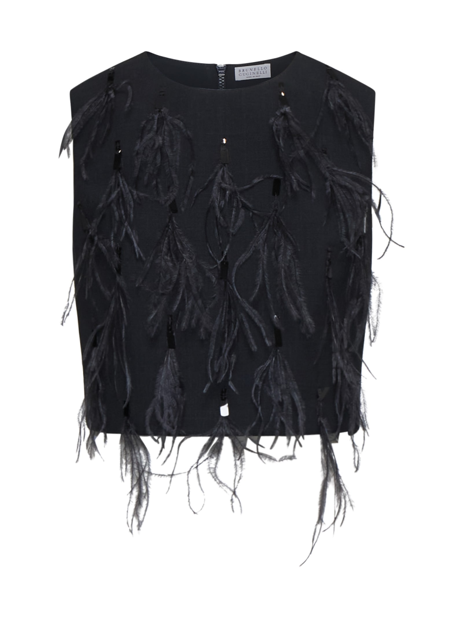 Shop Brunello Cucinelli Top In Black