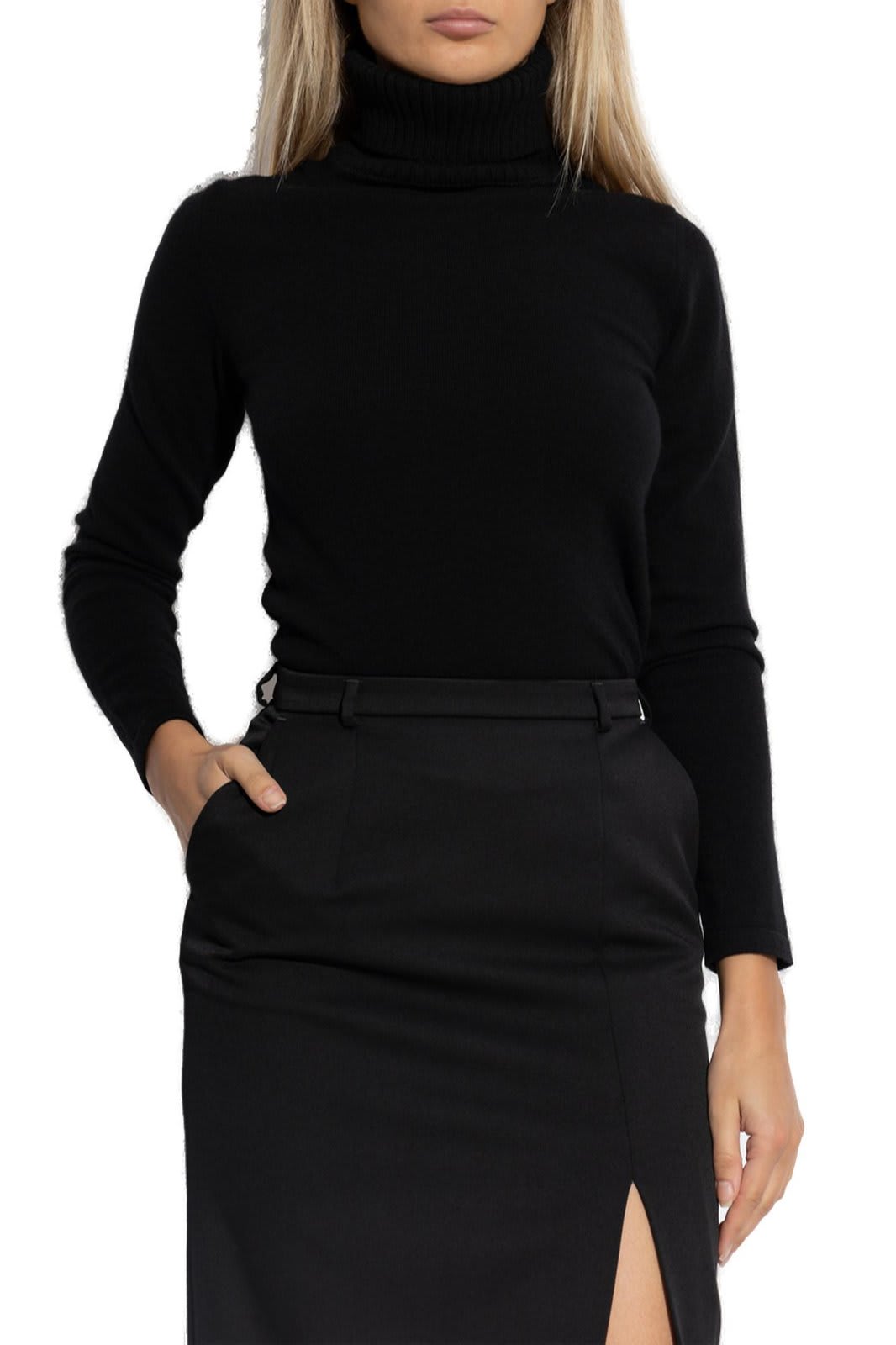 Shop Dolce & Gabbana Turtle Neck Knitted Sweater In Nero