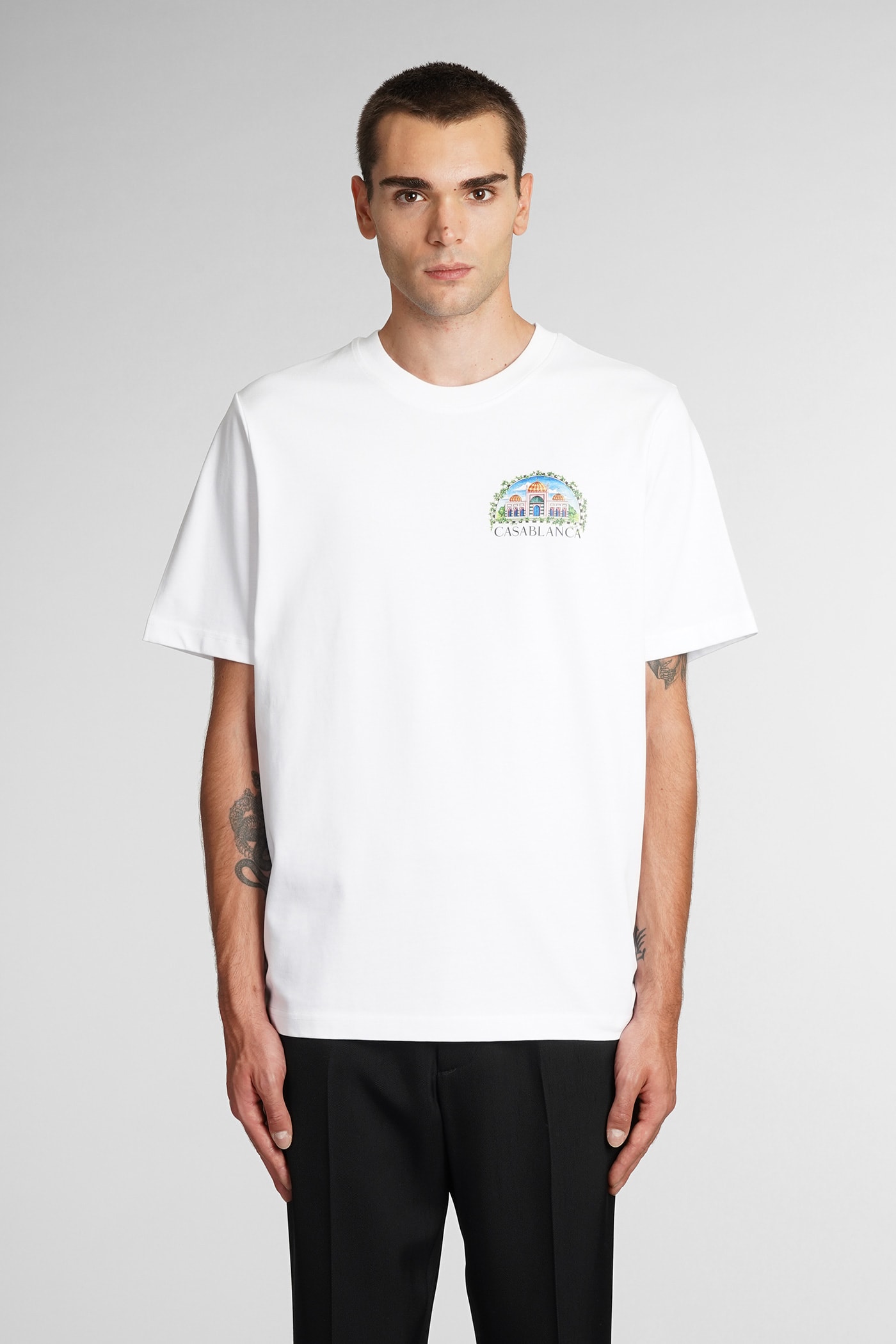 Shop Casablanca T-shirt In White Cotton