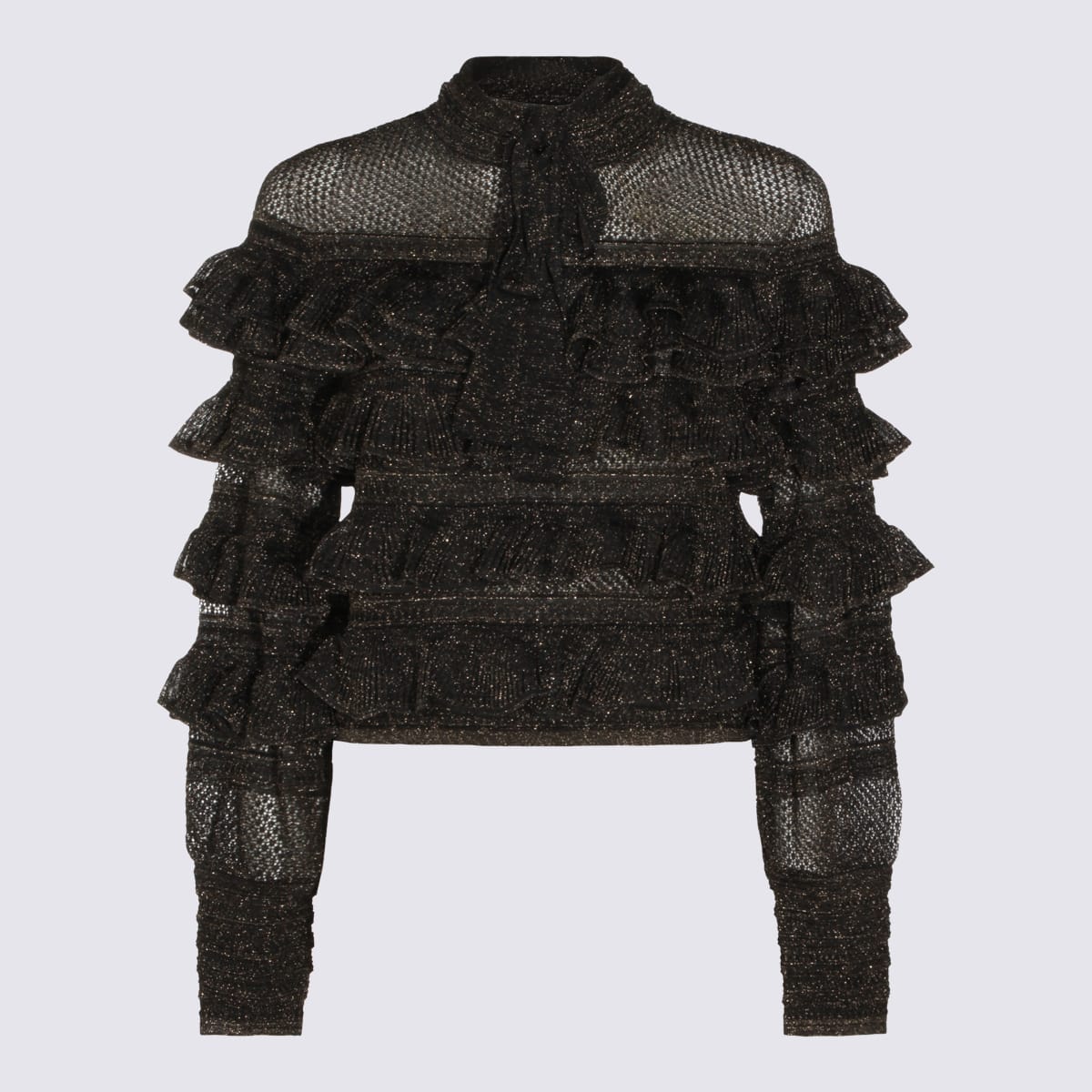 Zimmermann Metallic Black Cotton Top