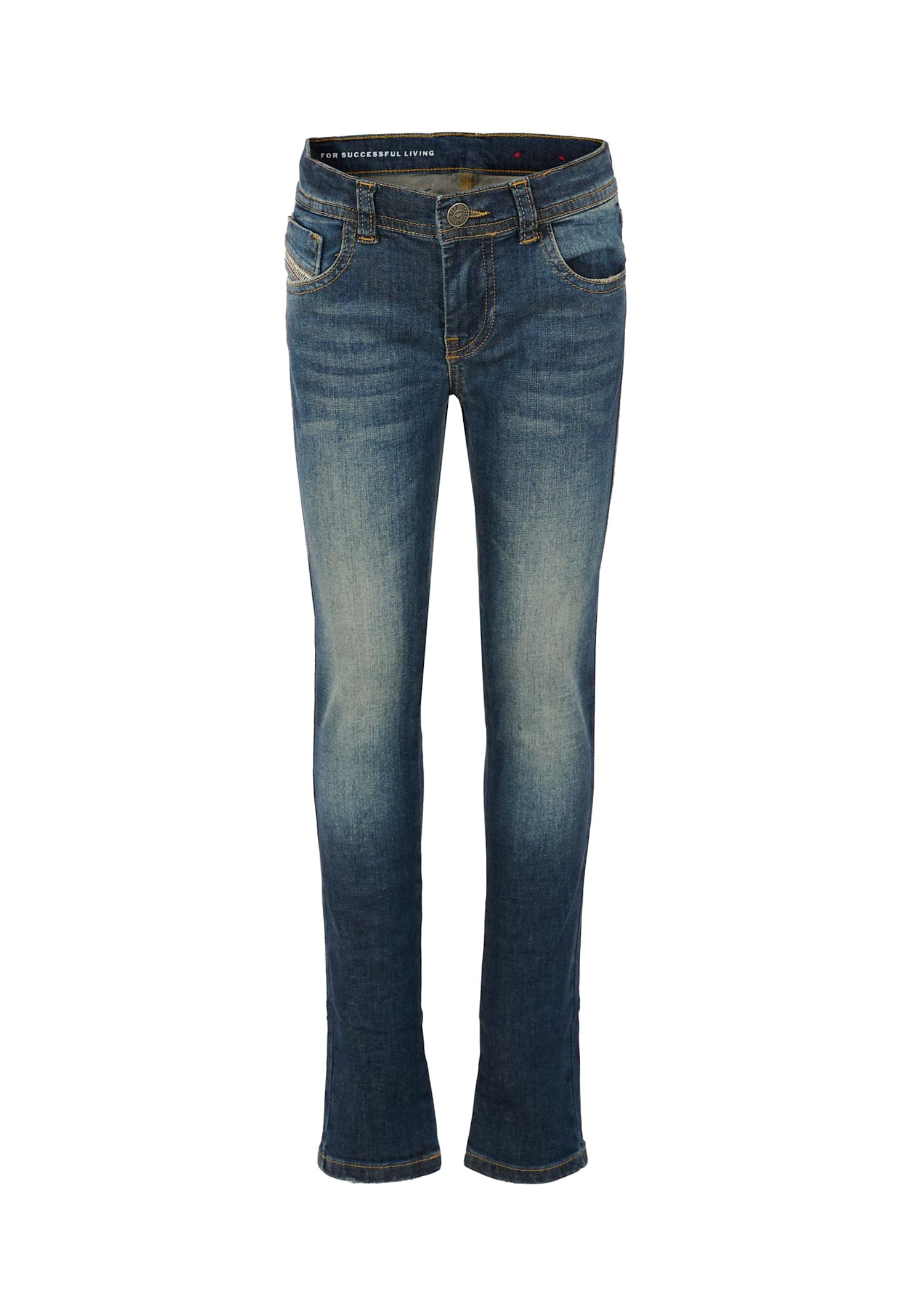 Diesel Denim Jeans For Girl With Logo In Blue