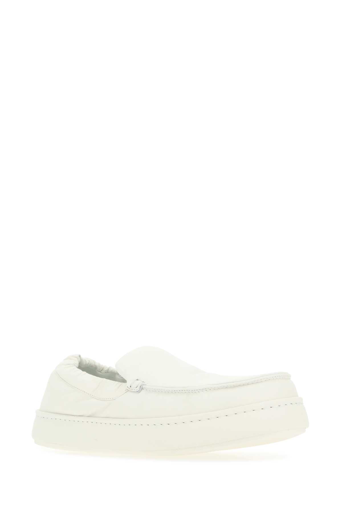 Shop Zegna White Nappa Leather Loafers In Lgi