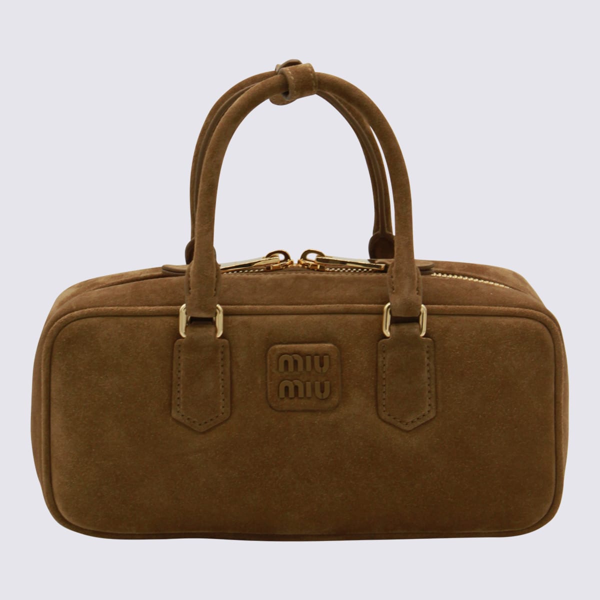 Miu Miu Brown Leather Arcadie Crossbody Bag In Green
