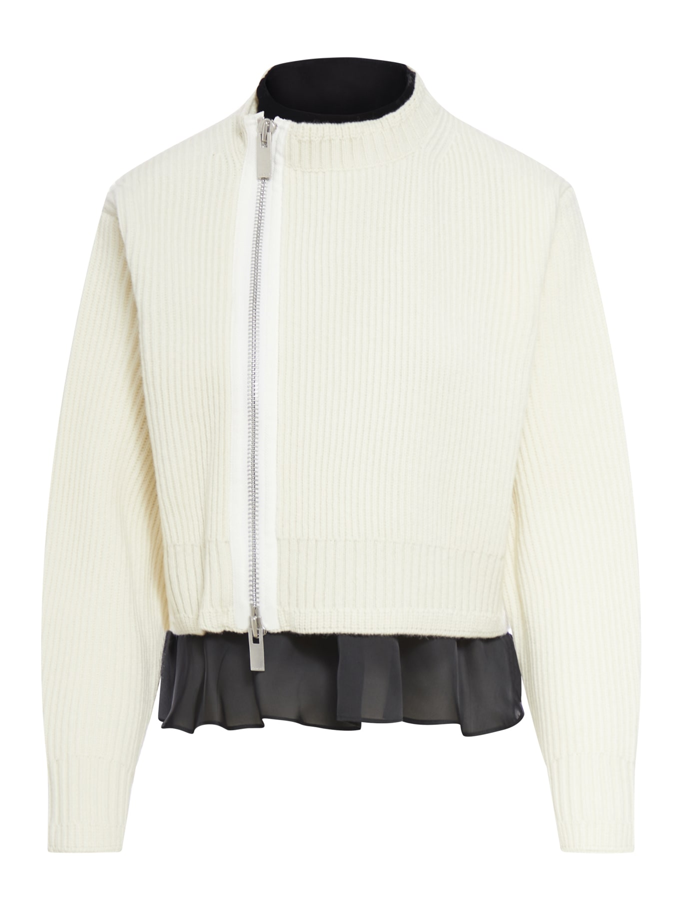 Wool Knit Blouson In White