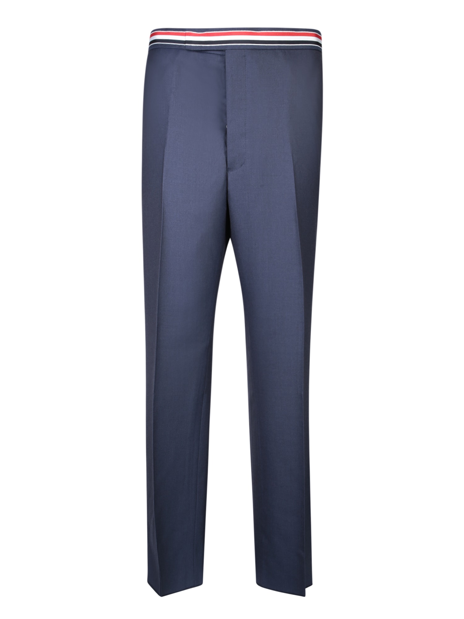 Shop Thom Browne Rwb Stripe Blue Trousers