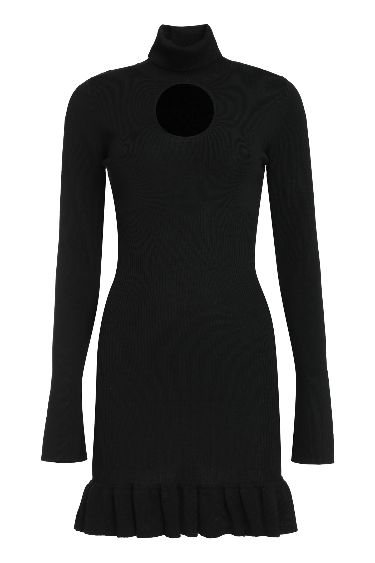 Cut-out Detail Turtleneck Knit Dress