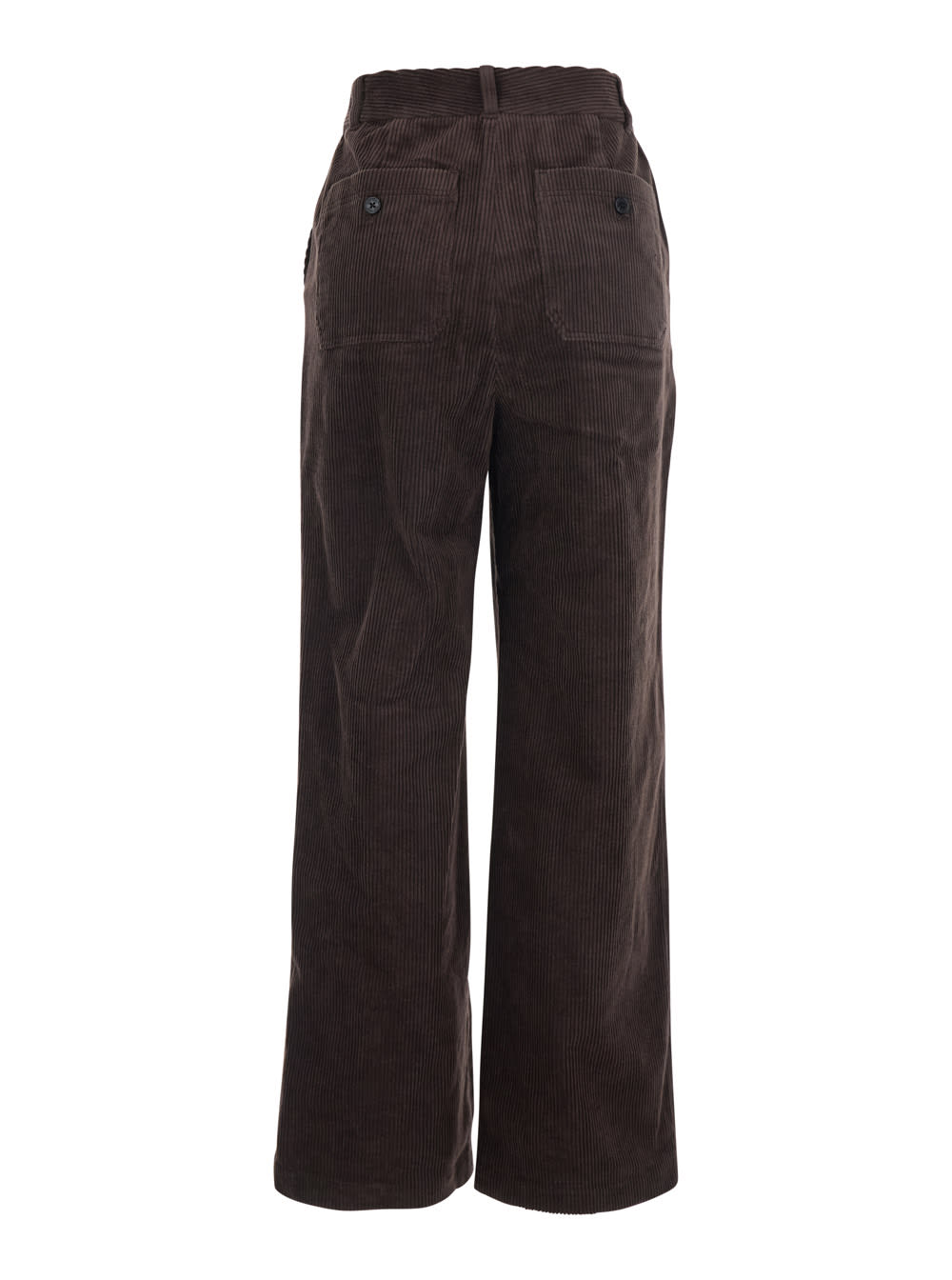 Dunst Brown Pants With Belt Loops And Wide Leg In Corduroy Woman In Brown
