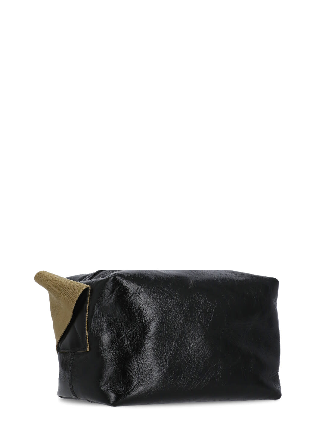 Uma Wang Textured Leather Shoulder Bag With Adjustable Strap In Black