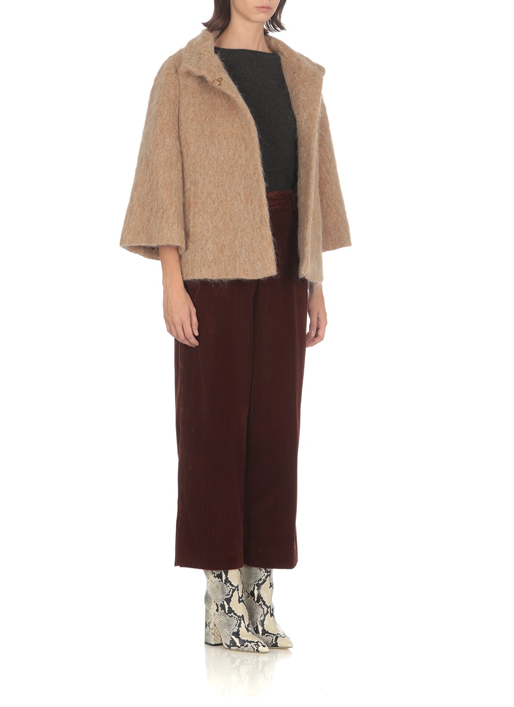 Shop Fay Wool And Mohair Cape In Cammello