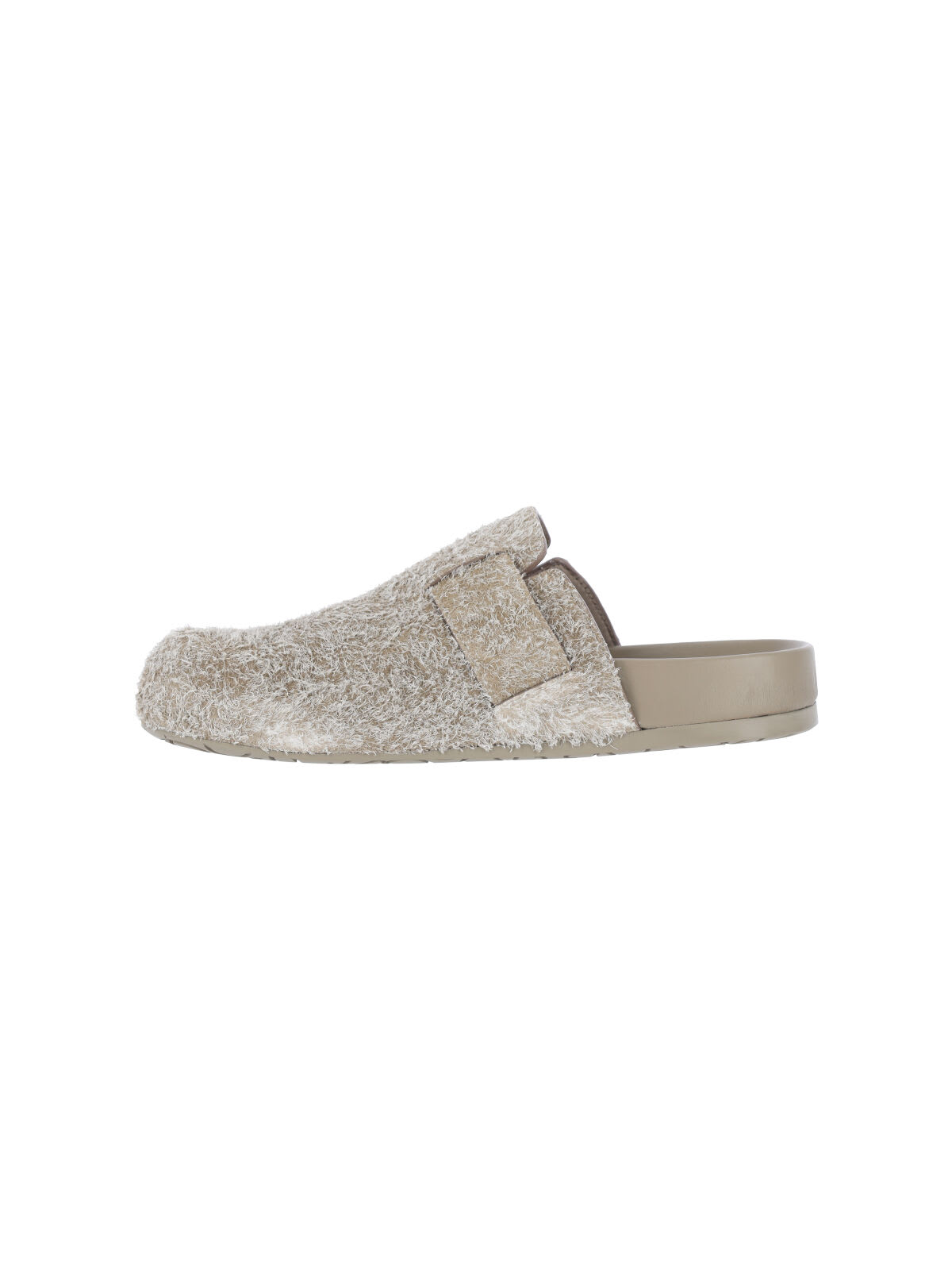 Loewe Ease Buckle Brushed Suede Mules In Neutral