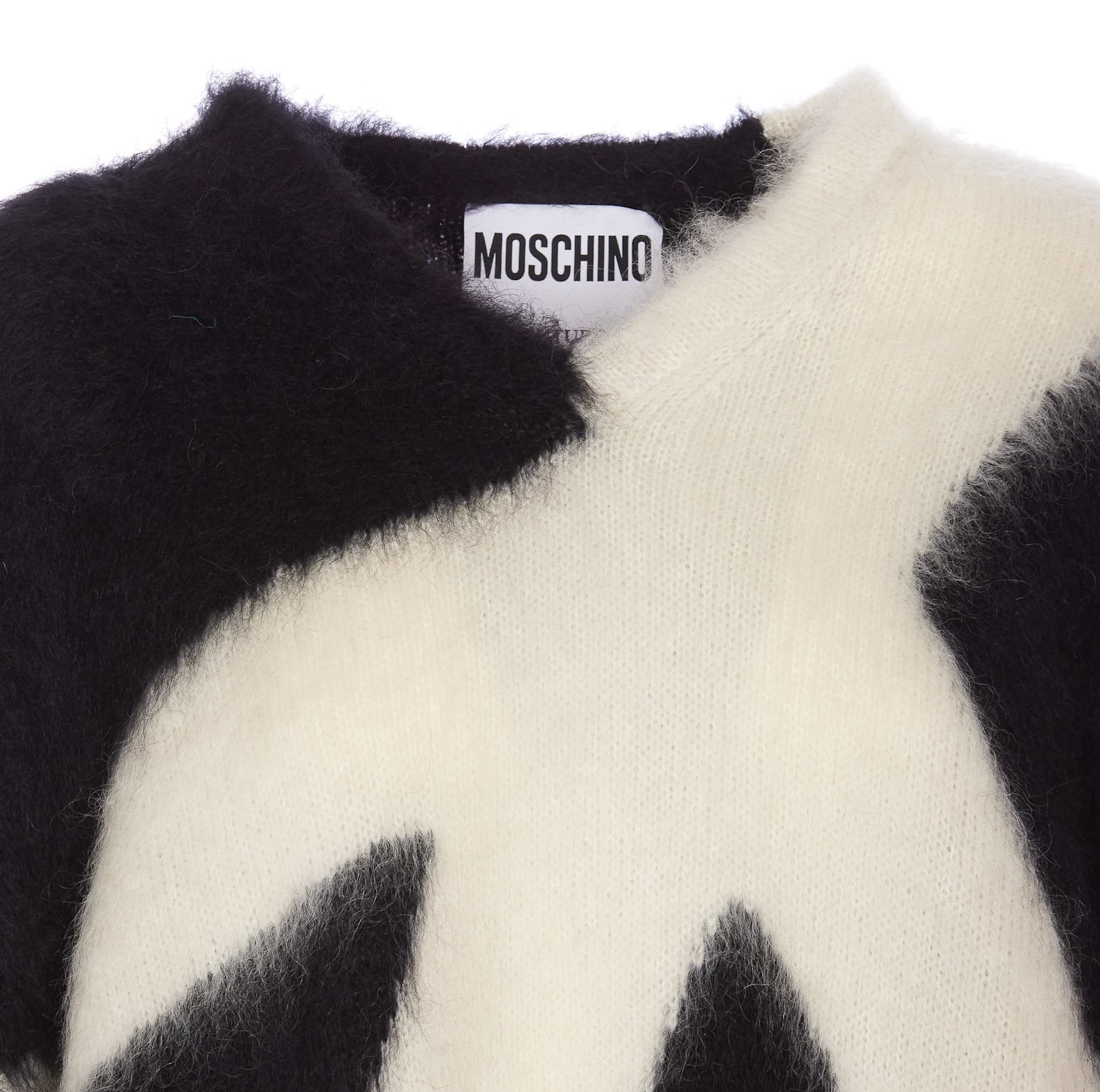 Shop Moschino Peace Mohair Pullover In Black