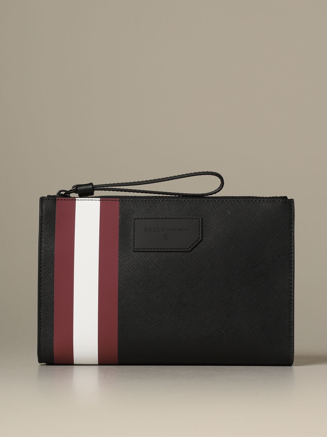 Bally Clutch Bag In Coated Canvas With Trainspotting In Red ModeSens