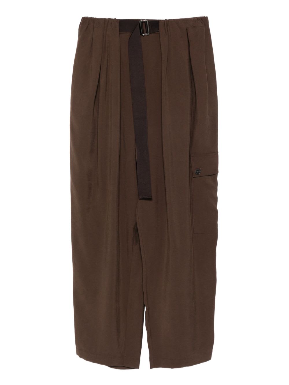 Alysi Pleated Detail Track Pants In Brown