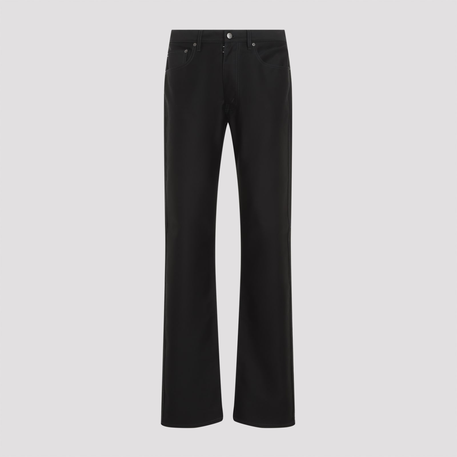 Shop Maison Margiela Denim Pants 5 Pockets In Black