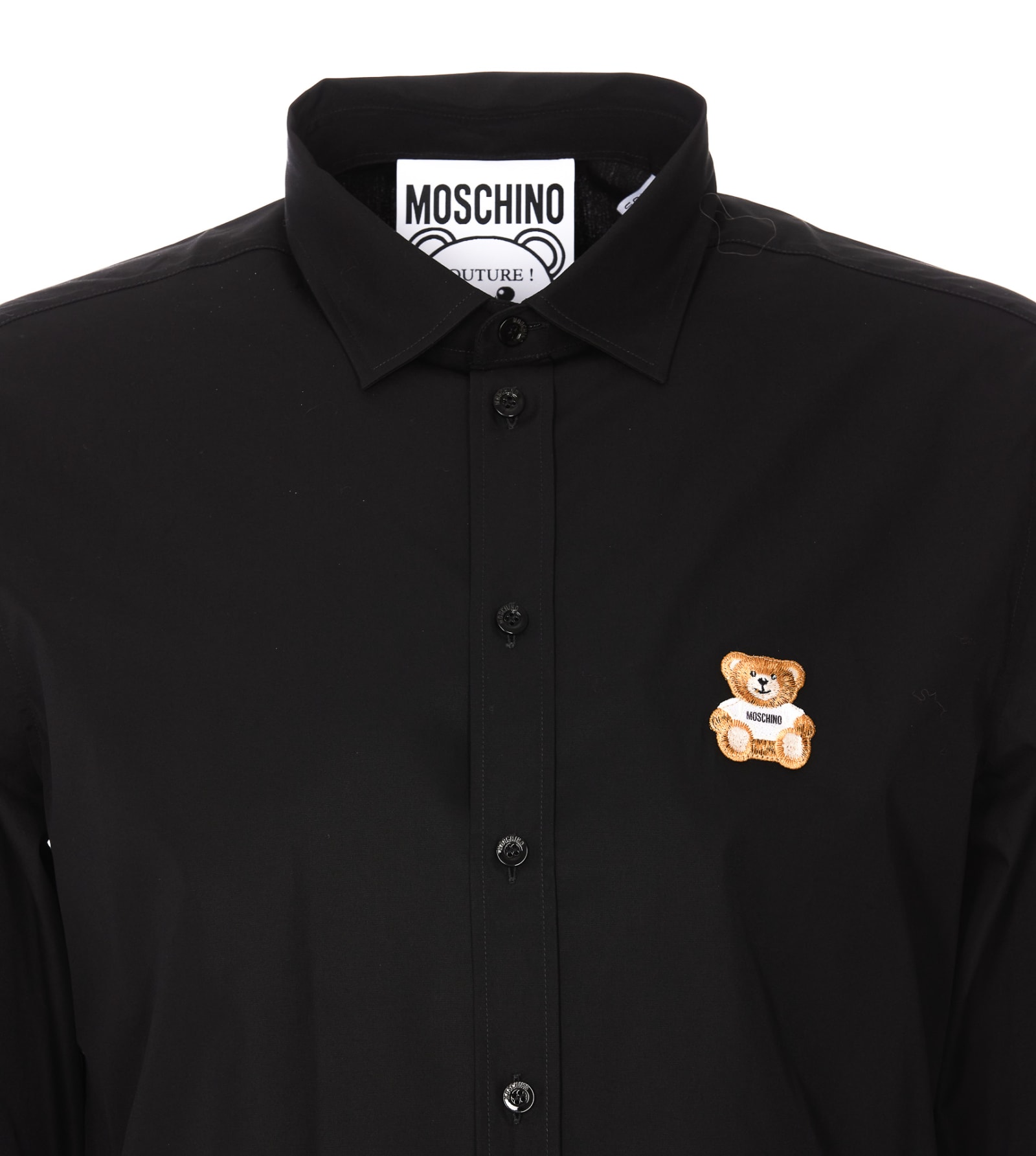 Shop Moschino Mini Teddy Bear Shirt In Nero