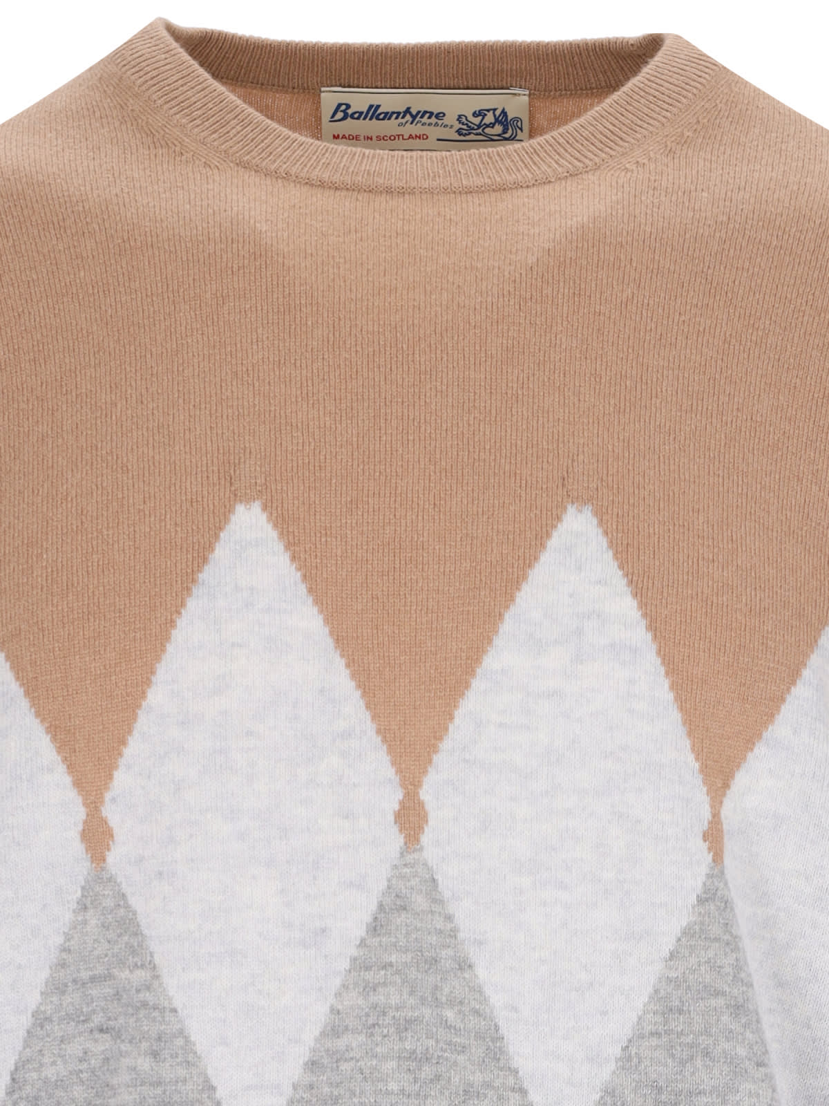 Shop Ballantyne Diamond-pattern Sweater In Brown