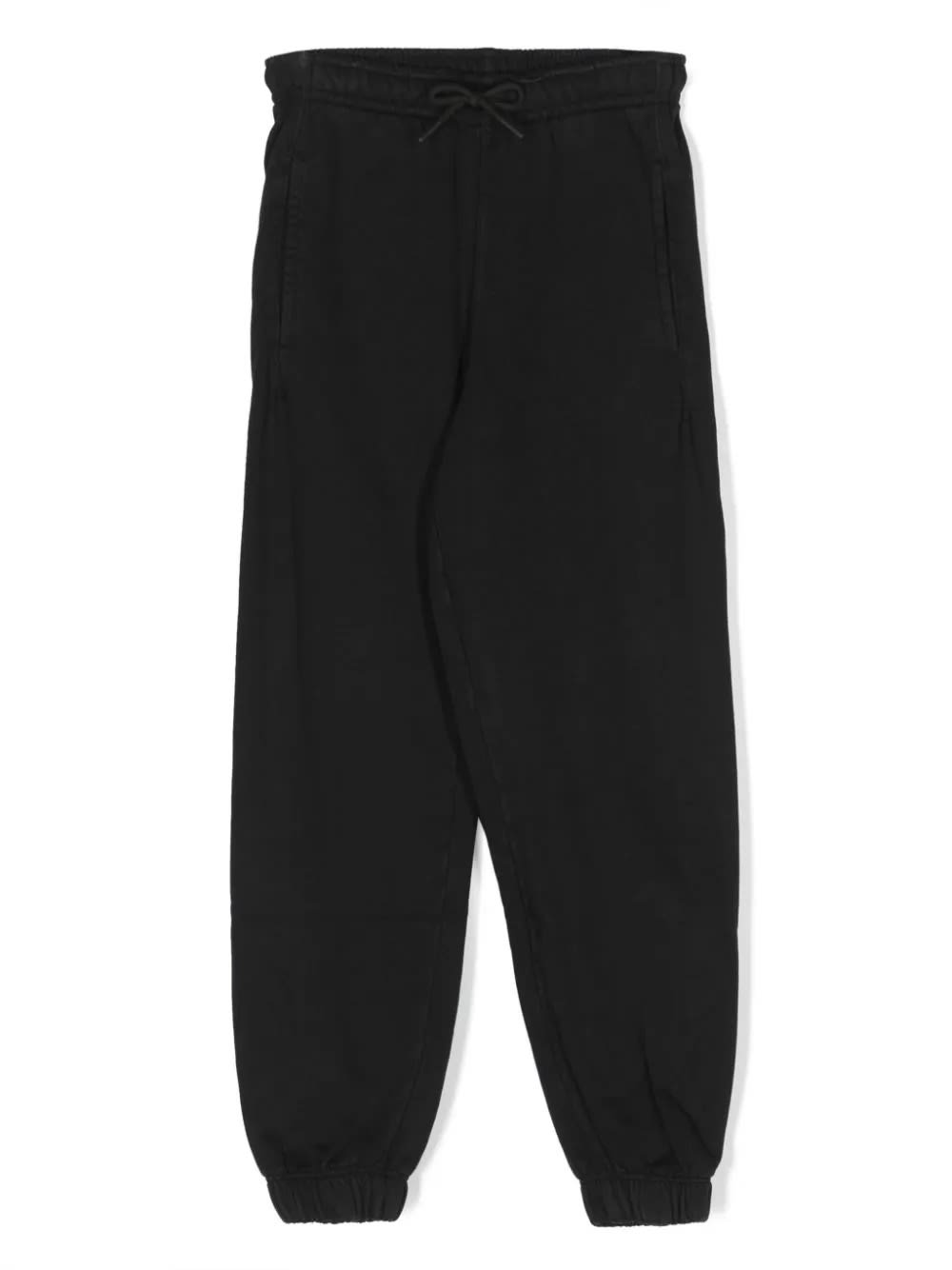 Shop Msgm Black Joggers With Logo Patch On The Back In Nero