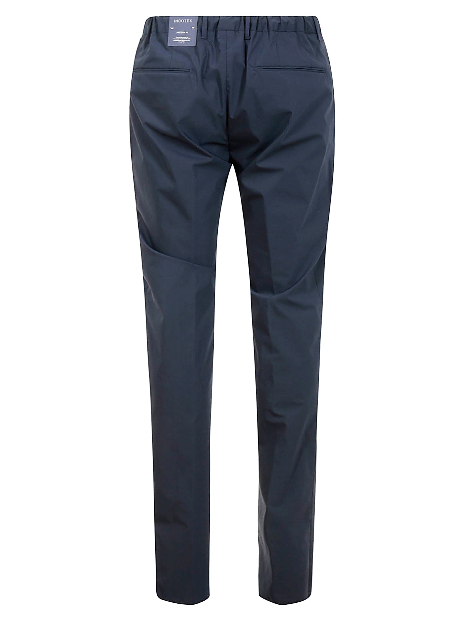 Incotex High Waist Straight Leg Trousers In Dark Blue