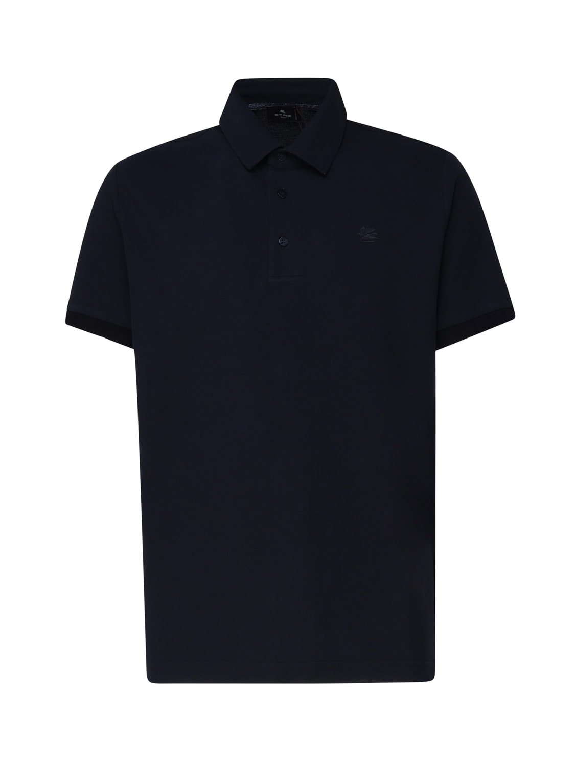 Shop Etro Polo Shirt With Embroidered Pegasus In Blue