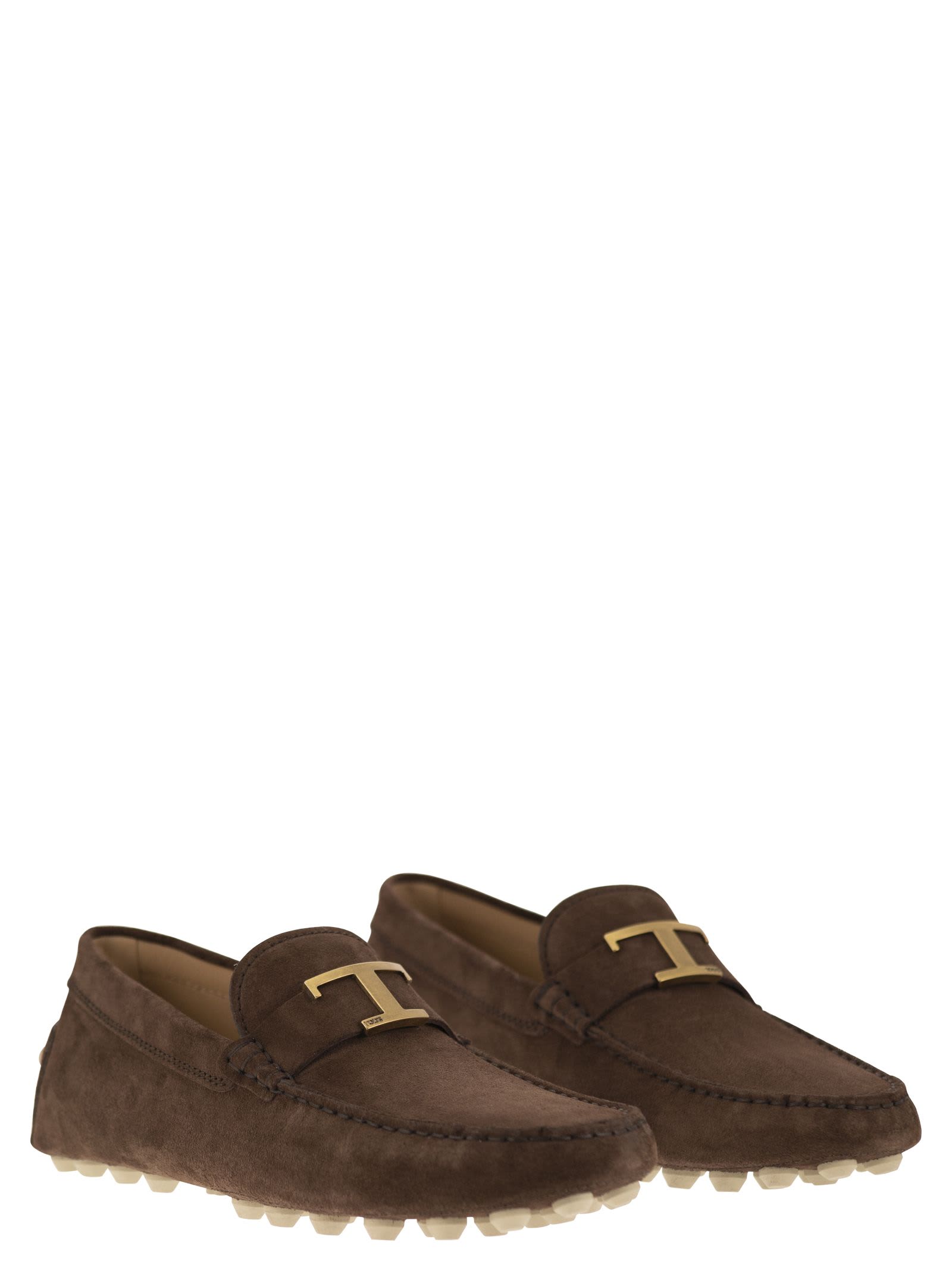 Shop Tod's Rubber Bubble T Timeless In Suede Leather In Brown