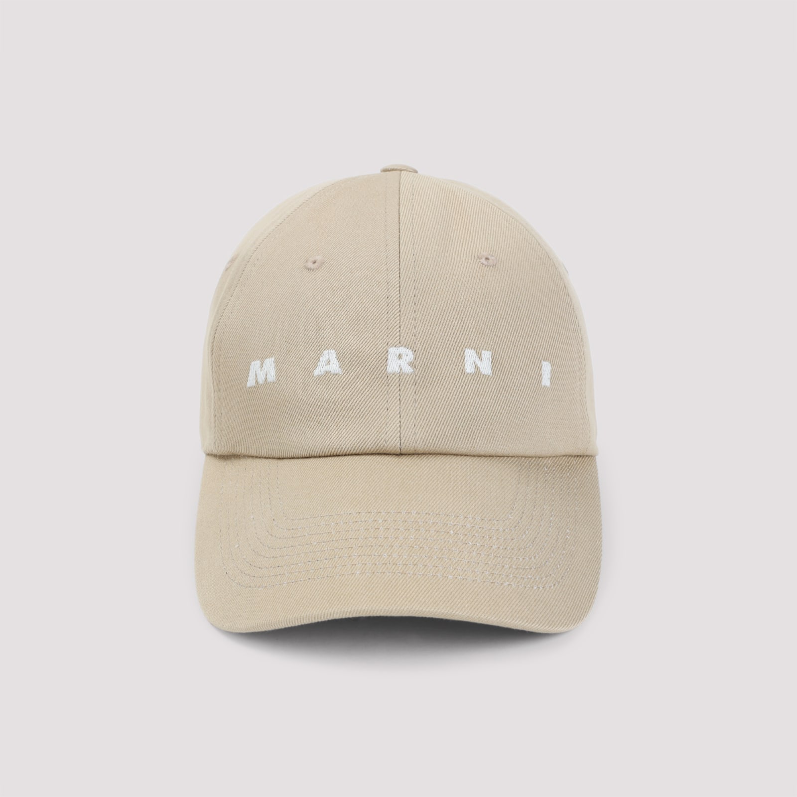 Marni Classic Six-panel Cap With Embroidered Detailing In Neutral