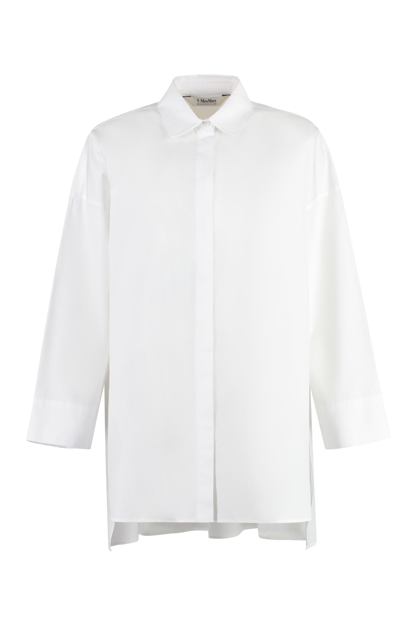 Shop 's Max Mara Tea Cotton Shirt In White