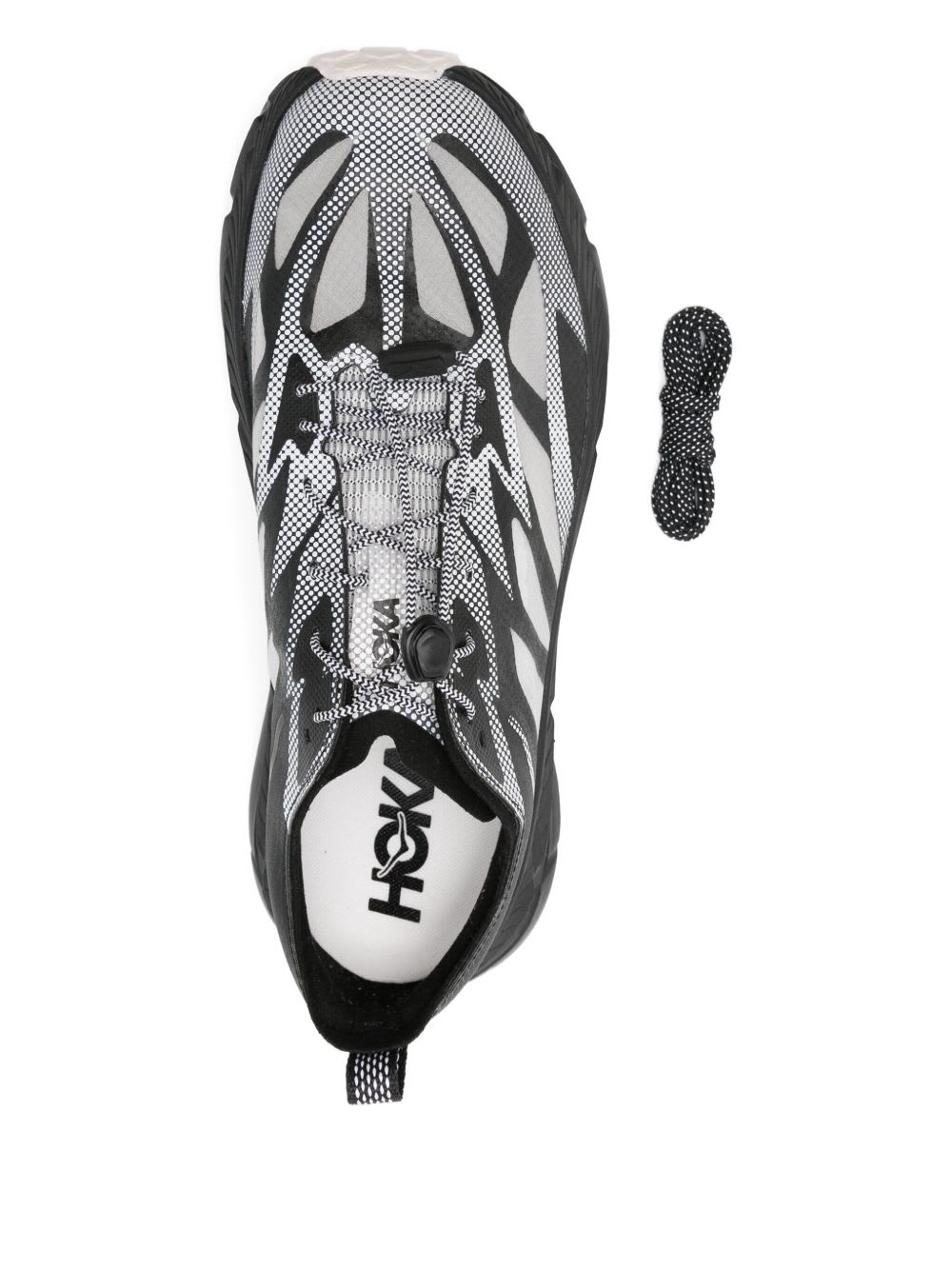 Hoka Mafate Speed 4 Lite Black Low Top Sneakers With Mesh Panels In Tech Fabric Unisex In Black