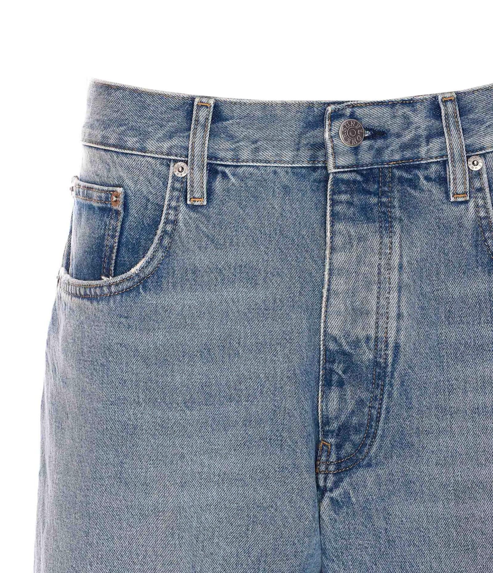 Sunflower Belt Loop Denim Trousers In Blue