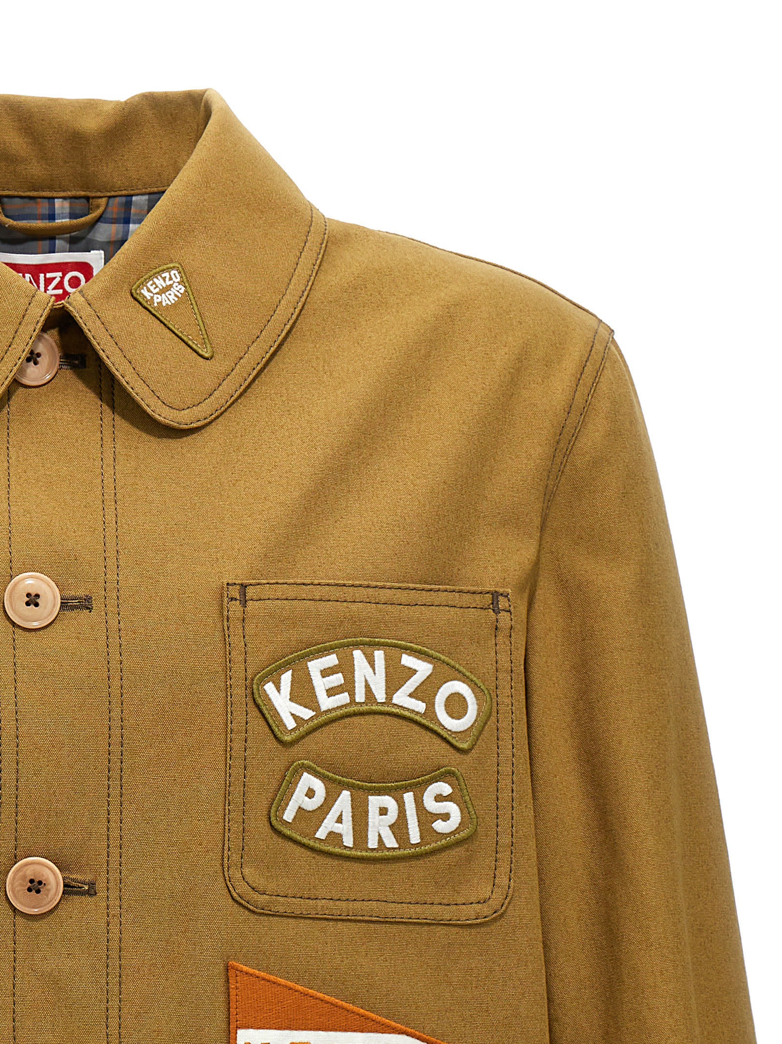 Shop Kenzo Sailor Workwear Jacket In Kaki
