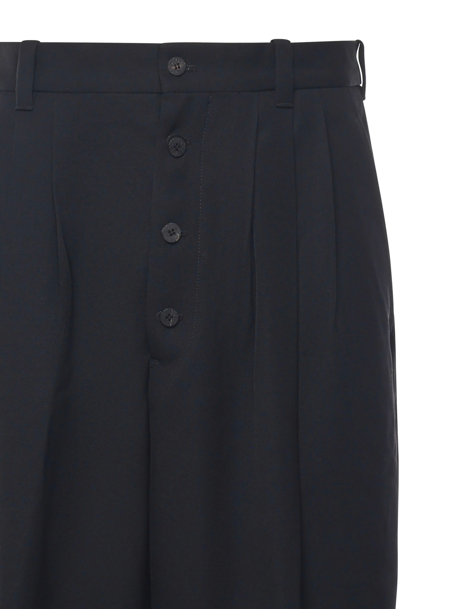 Jacquemus Black Trousers With Button Closure And Pleats On The Front In Wool Man In Black