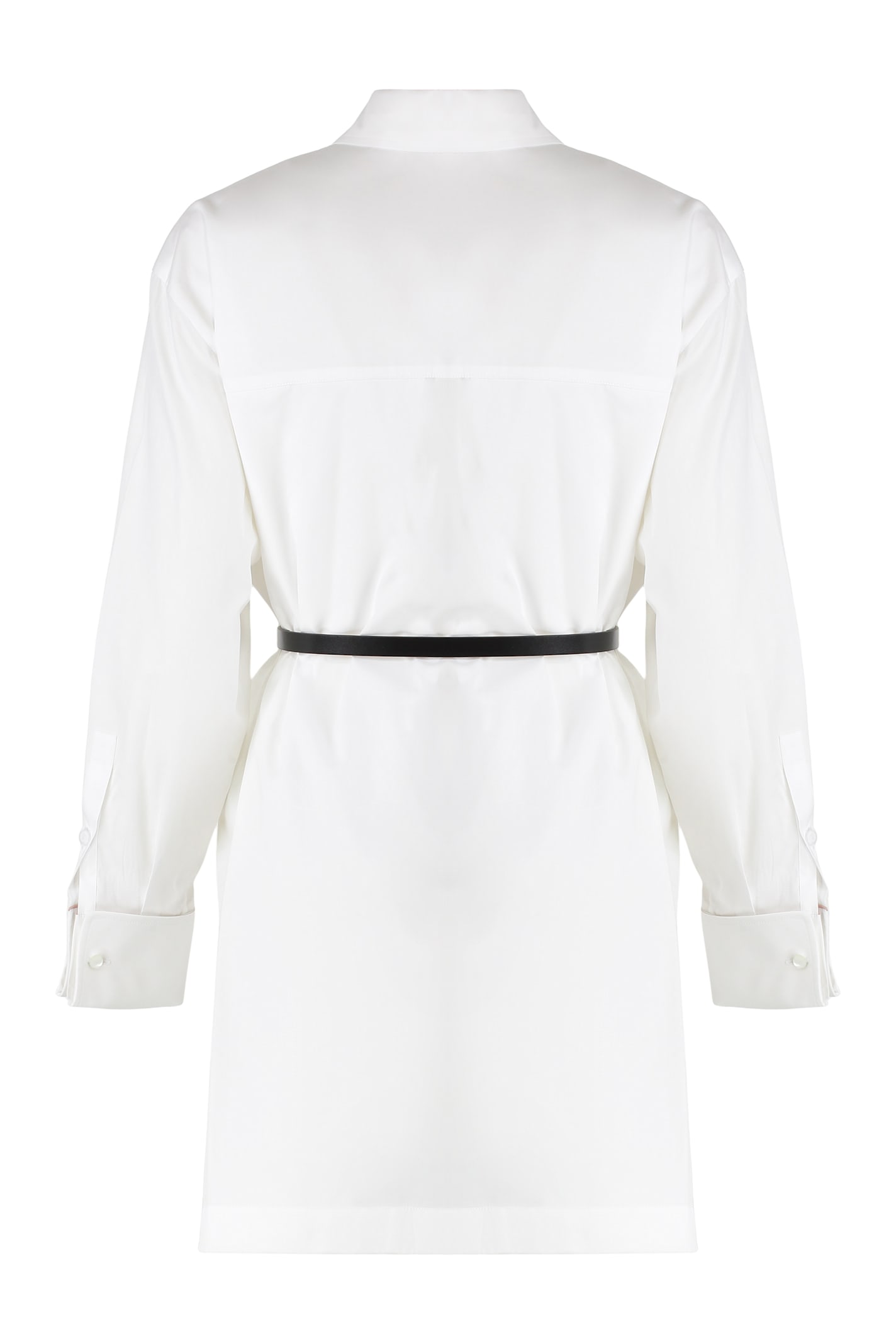 Max Mara Alcade Poplin Oversized Mini Dress Clothing In White
