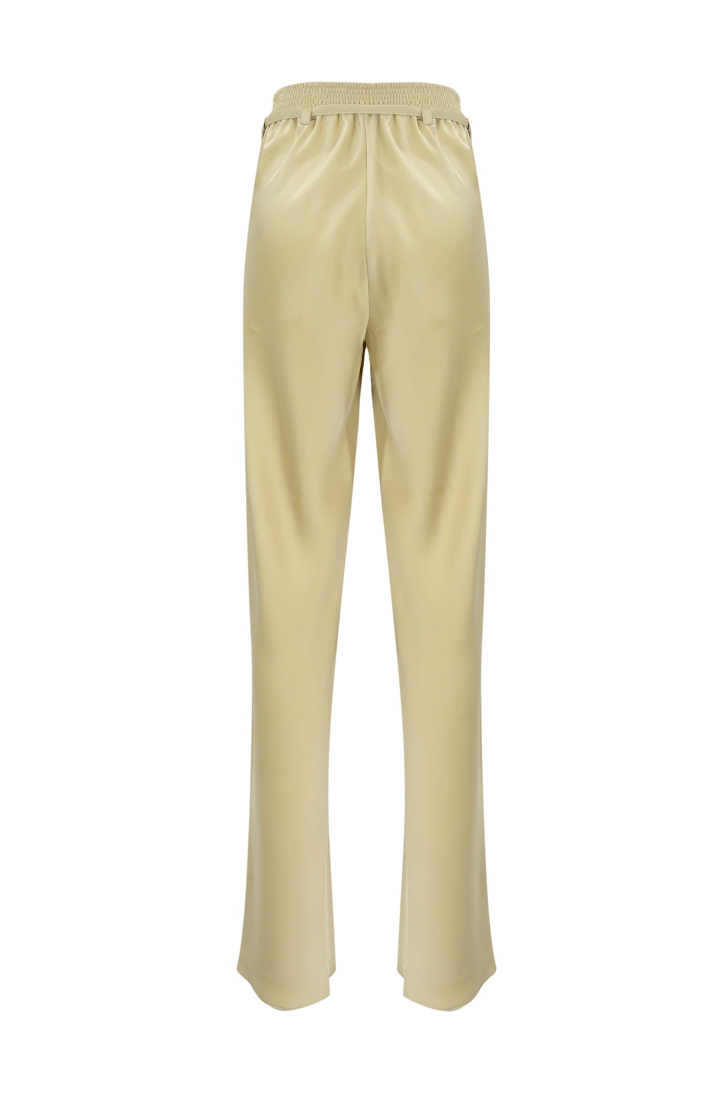 Patrizia Pepe Satin Trousers With Belt In Modern Beige