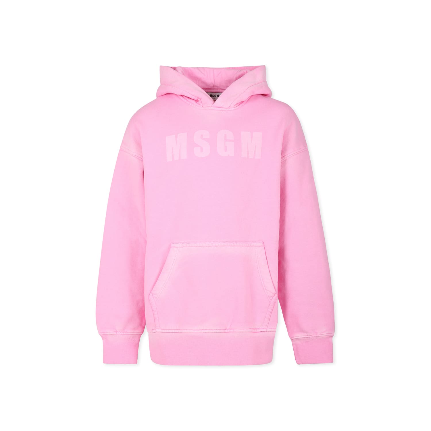Msgm Pink Dress For Girl With Logo In Pink