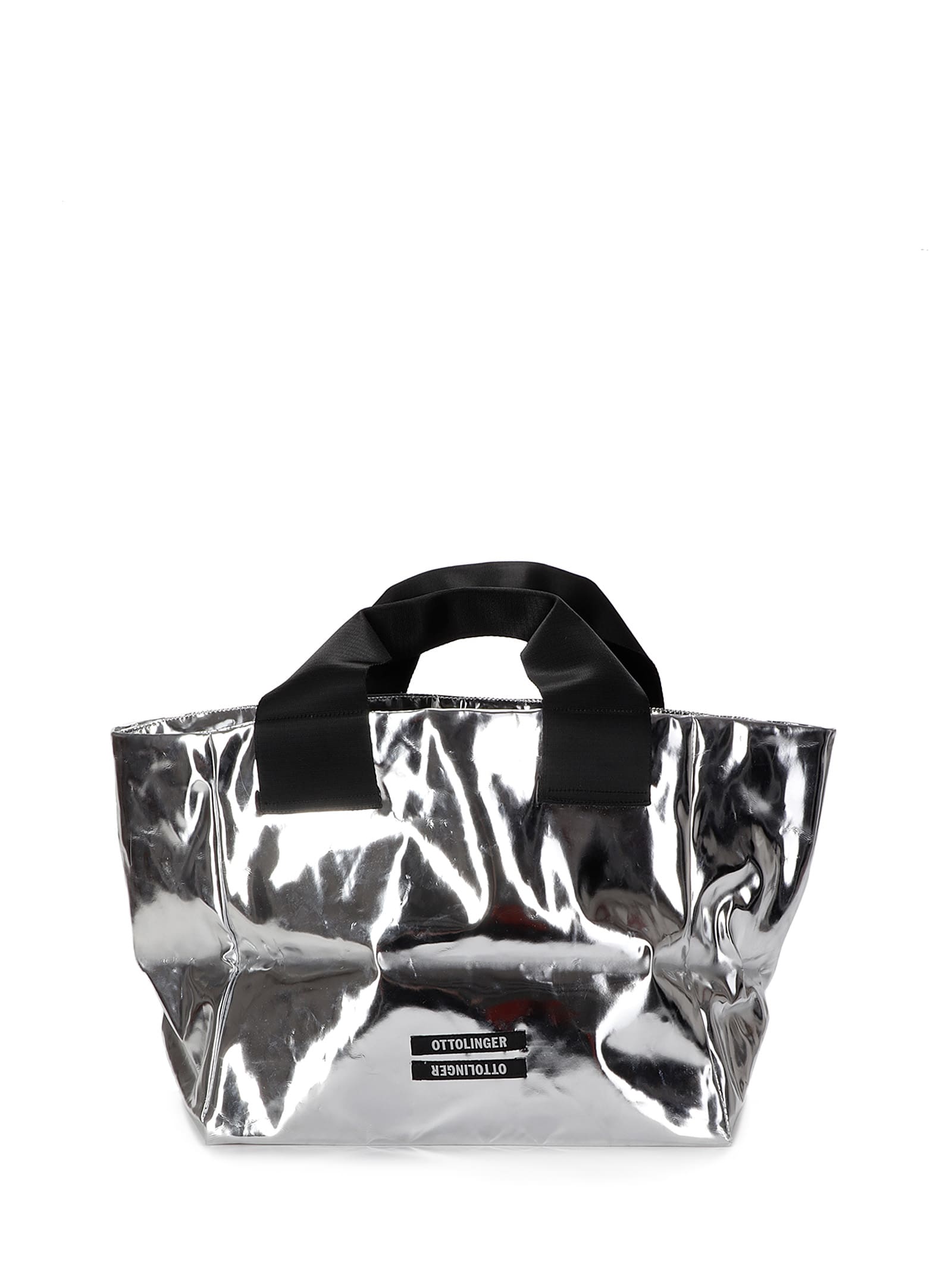 Shop Ottolinger Otto Tote Bag Maxi In Silver