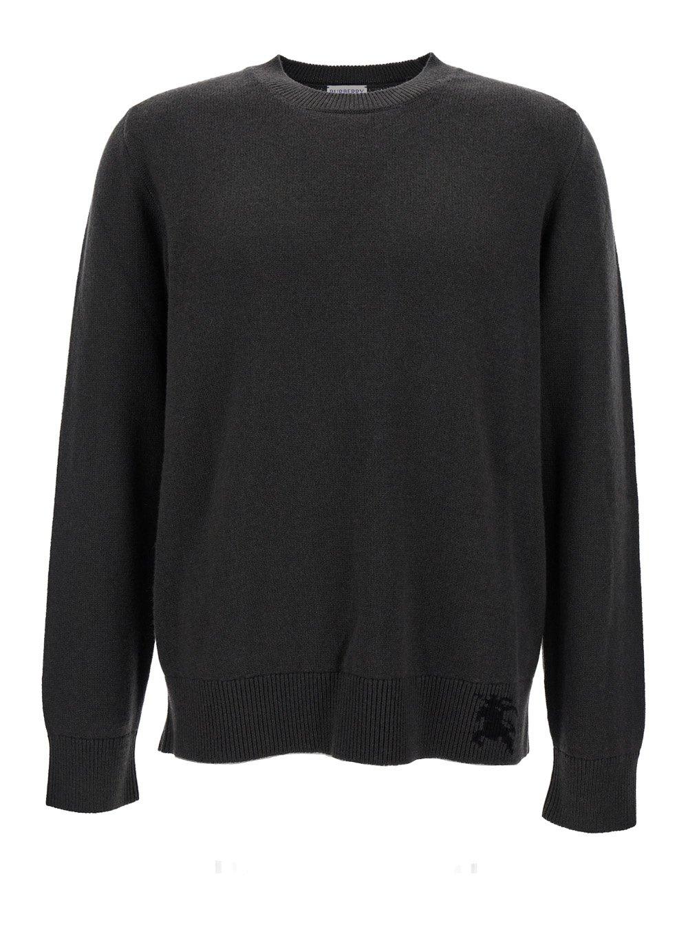 Shop Burberry Equestrian Knight Knitted Jumper In Onyx