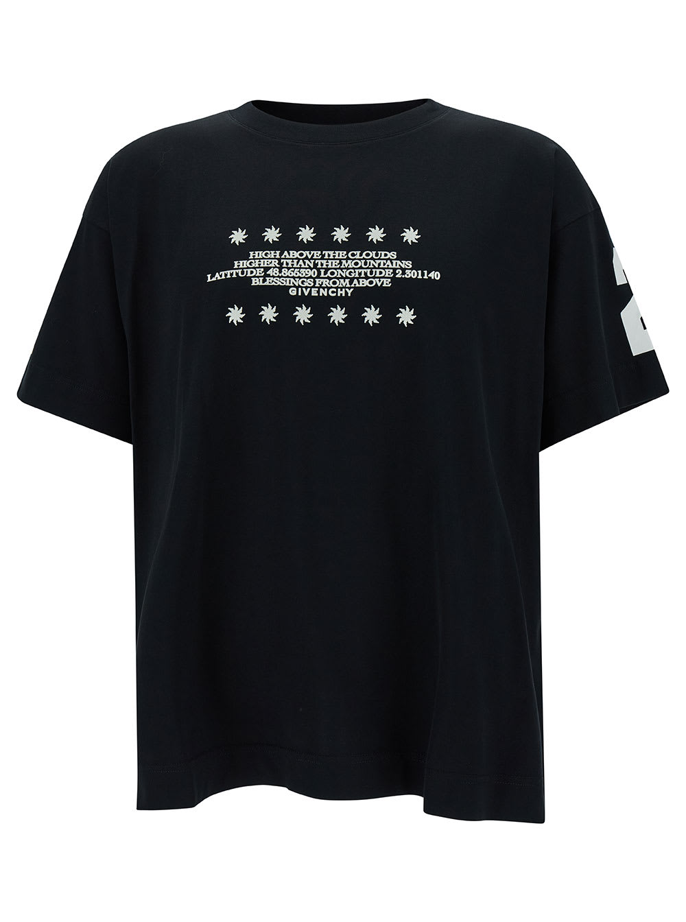 GIVENCHY BLACK T-SHIRT WITH GRAPHIC PRINT IN COTTON MAN