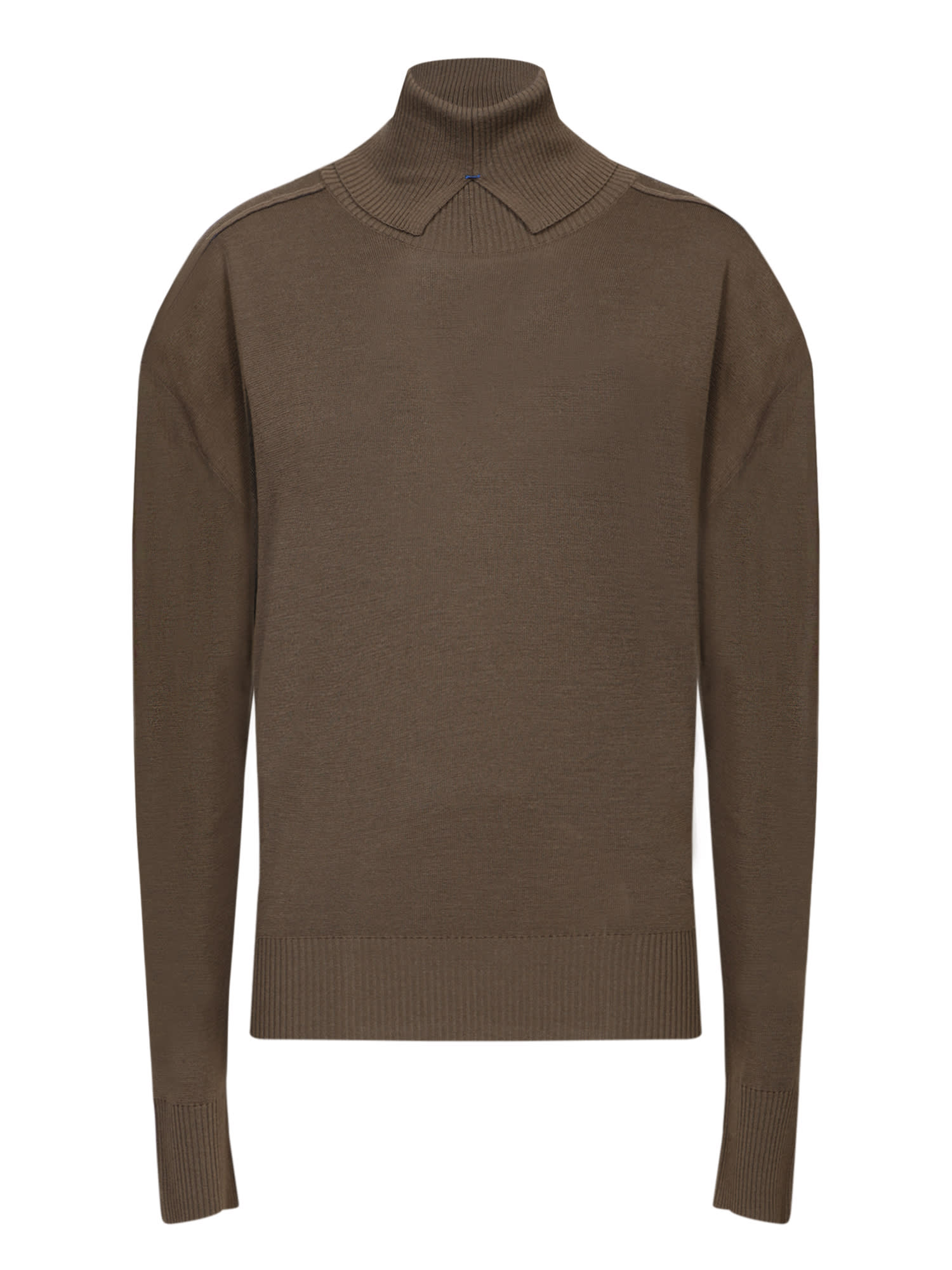 Burberry Brown Wool Sweatshirt In Military