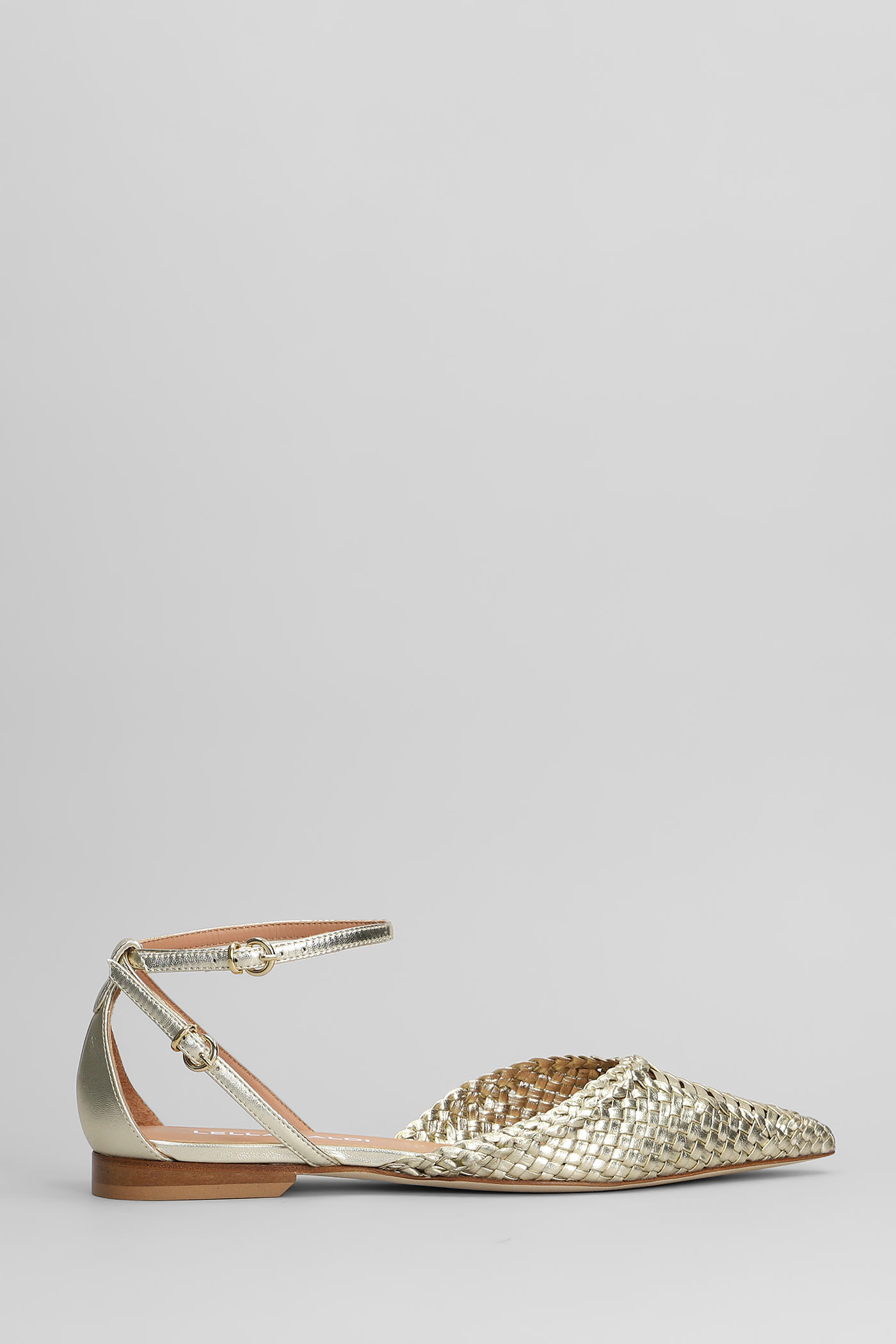 Lella Baldi Ballet Flats In Platinum Leather