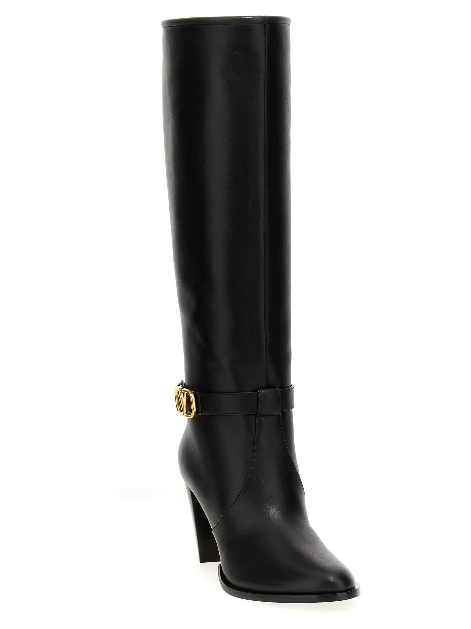 Shop Valentino Garavani Vlogo Boots In Black