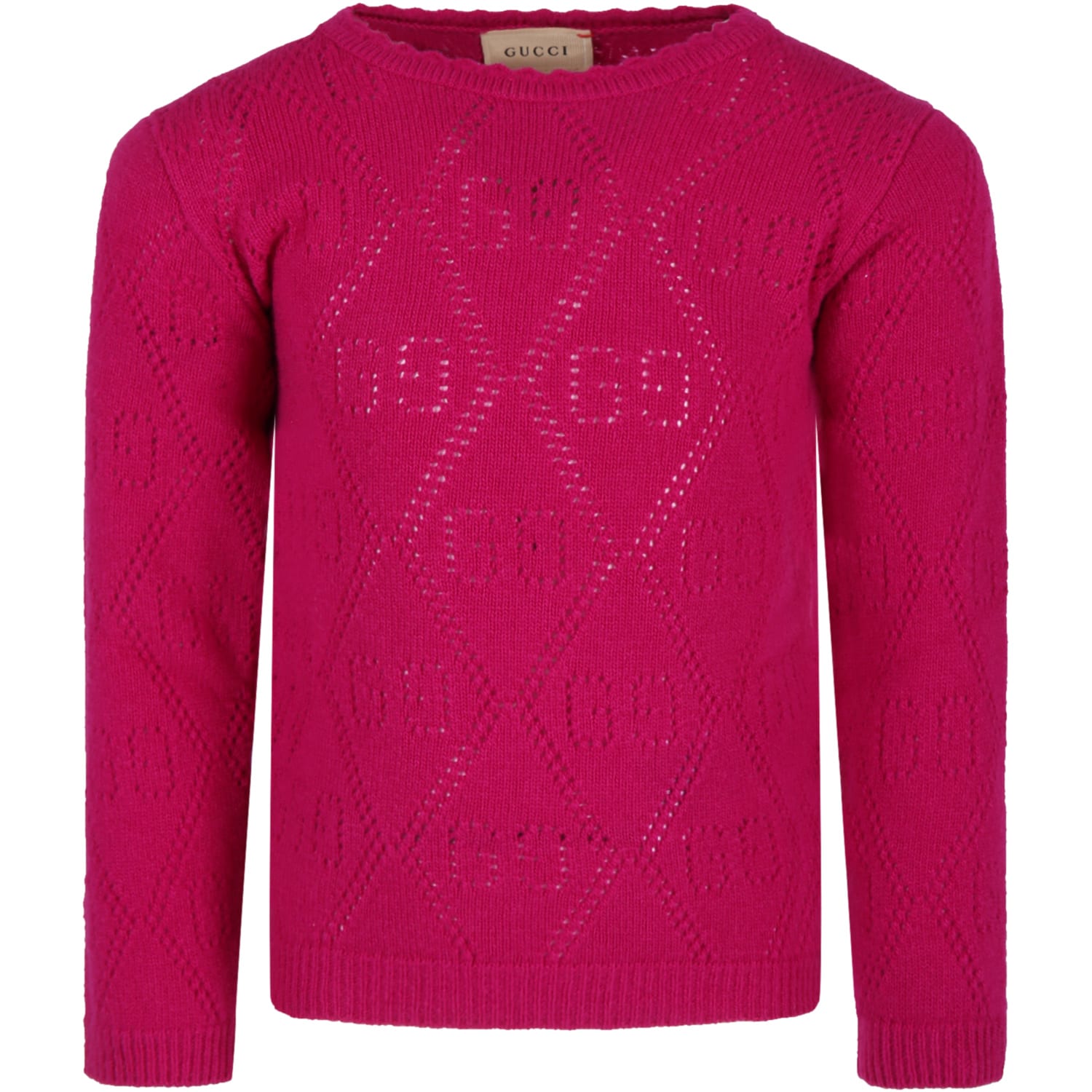 Gucci Fuchsia Sweater For Girl With Double Gg