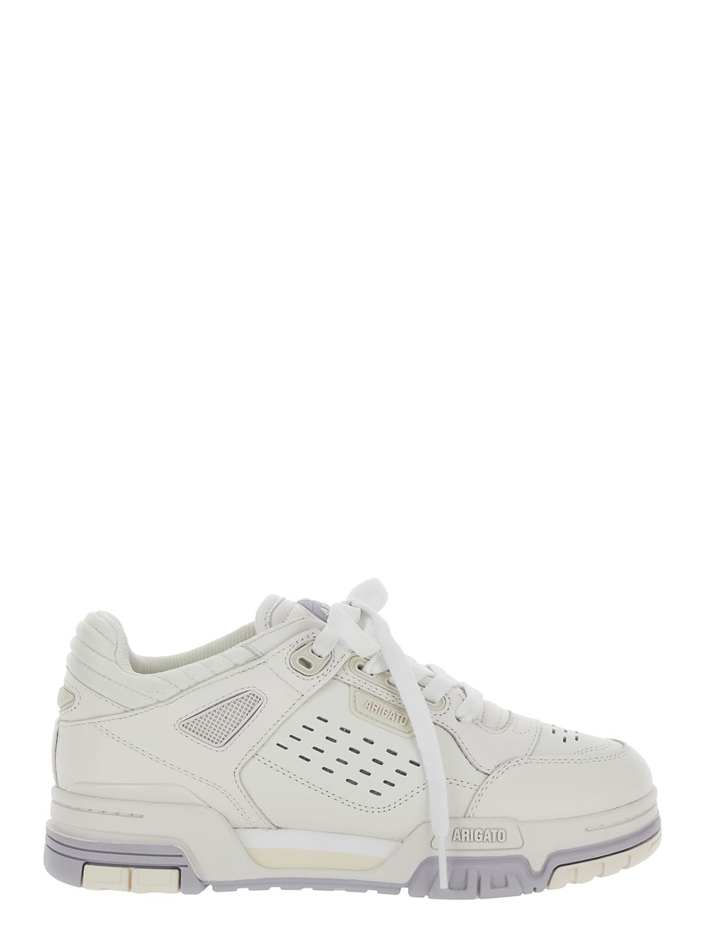 onyx White Low Top Sneakers With Logo Detail In Leather And Fabric Woman